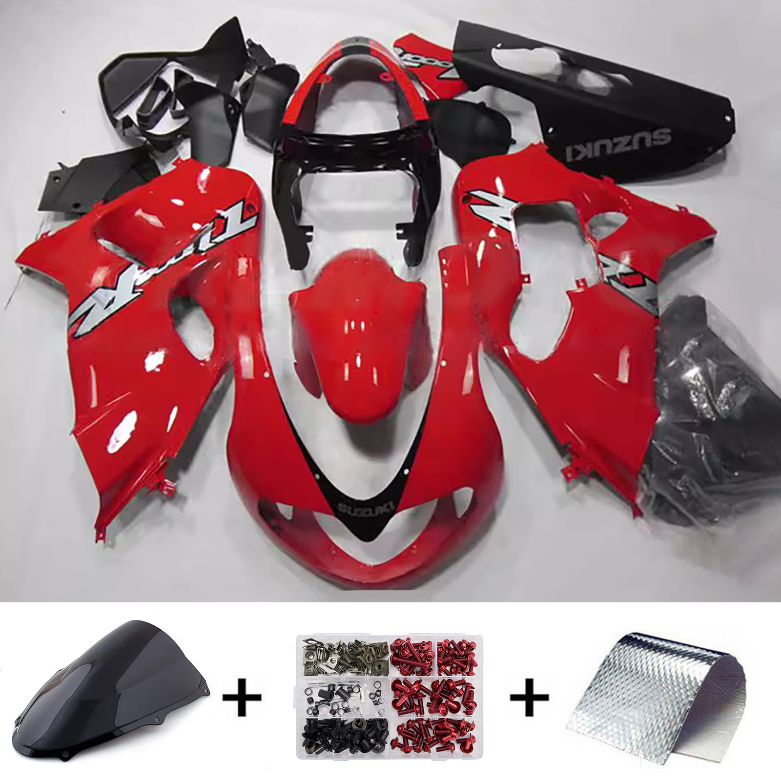 Amotopart 1998–2003 Suzuki TL1000R Rot Grau Schwarz Verkleidungsset