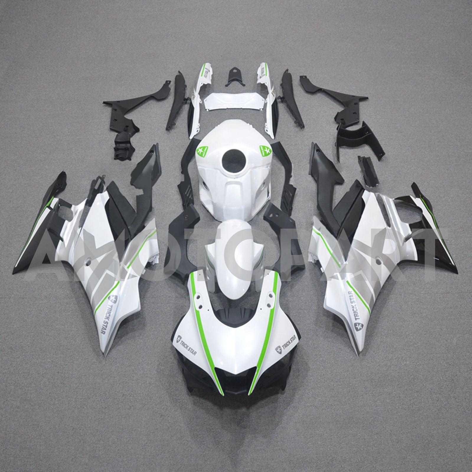 Amotopart 2022-2024 Yamaha YZF-R3 & R25 White Green Black Fairing Kit