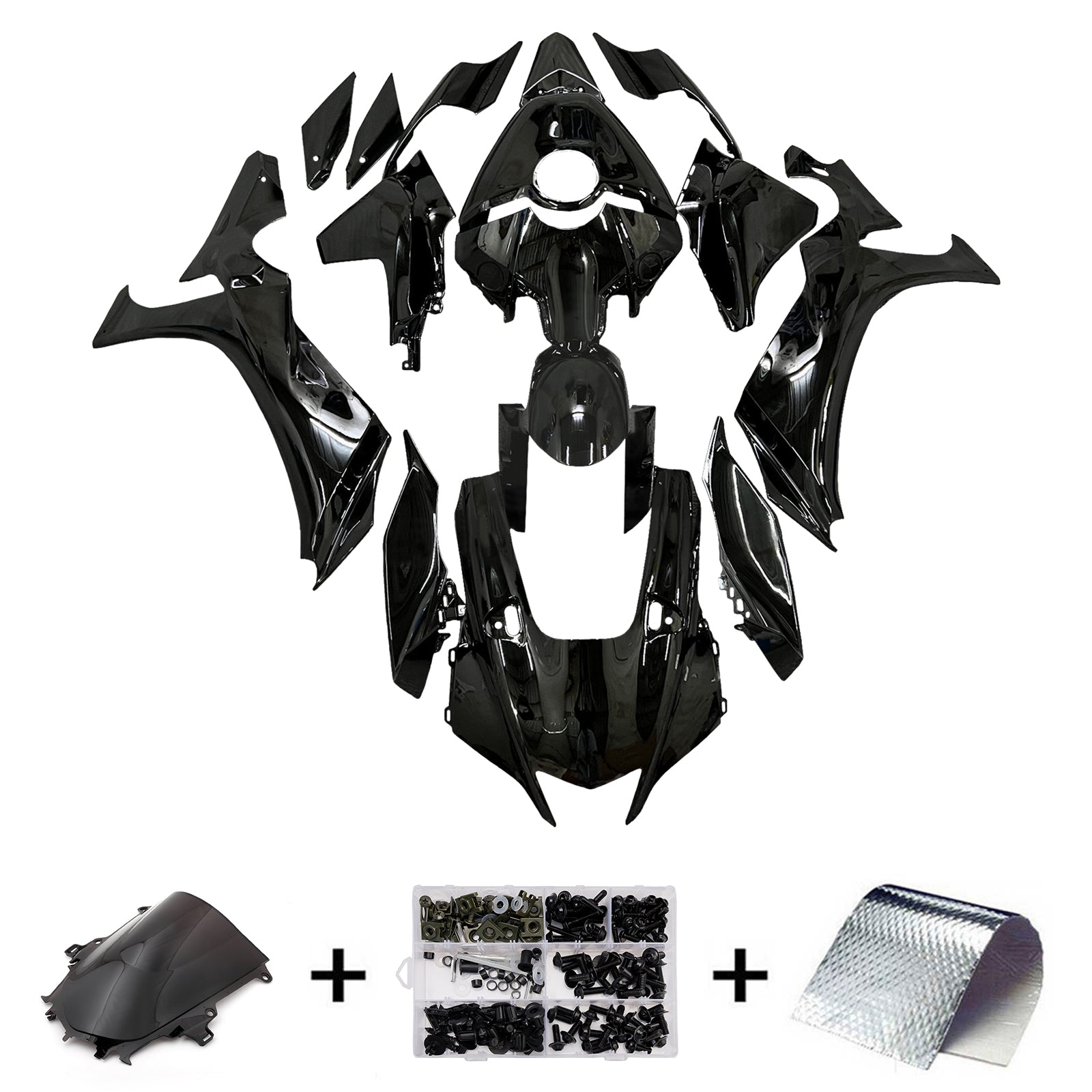 Amotopart 2020-2025 Yamaha YZF-R1 Gloss Black Fairing Kit