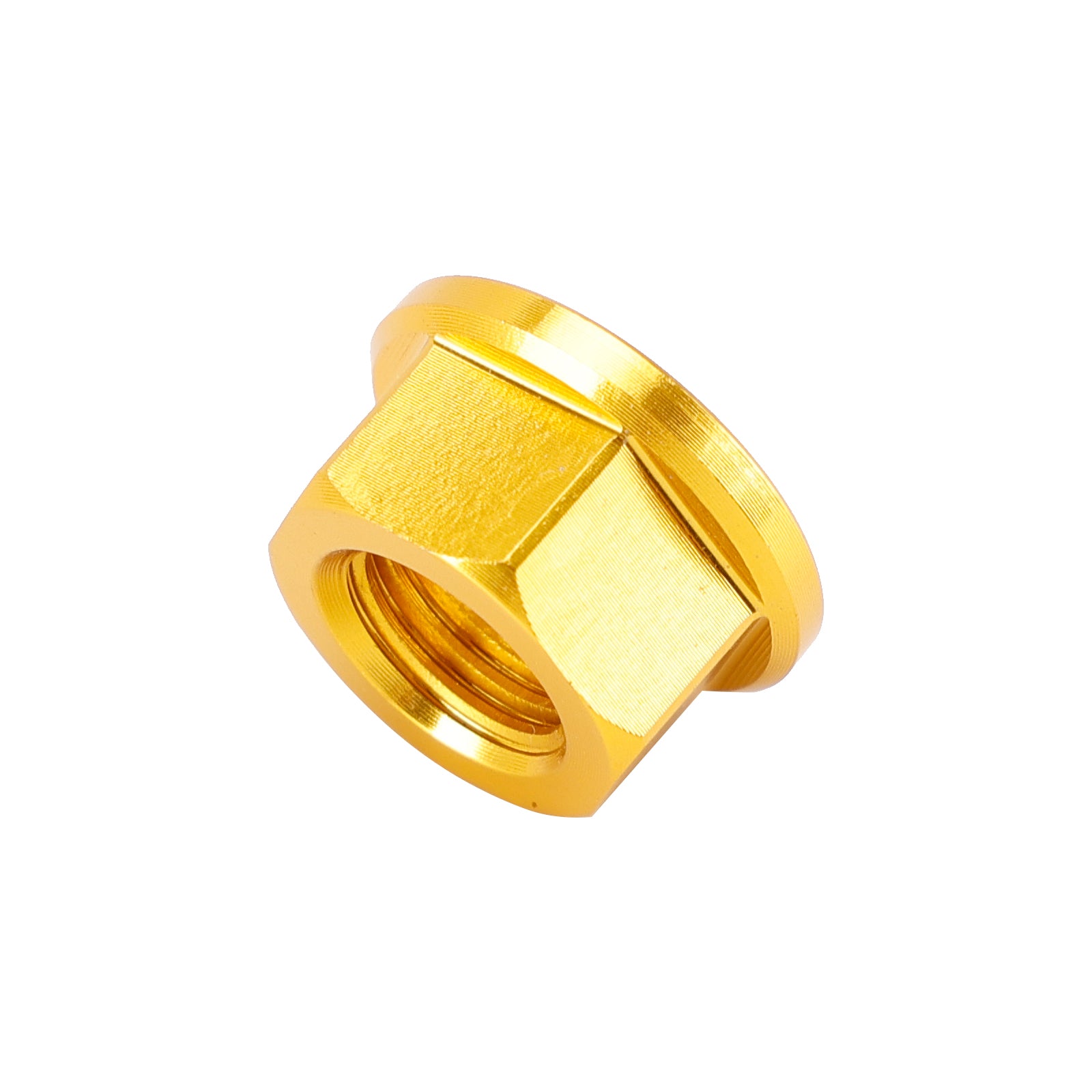 Paquete de 6 tuercas con reborde de piñón trasero de aluminio para motocicleta y bicicleta M10X1.25 dorado