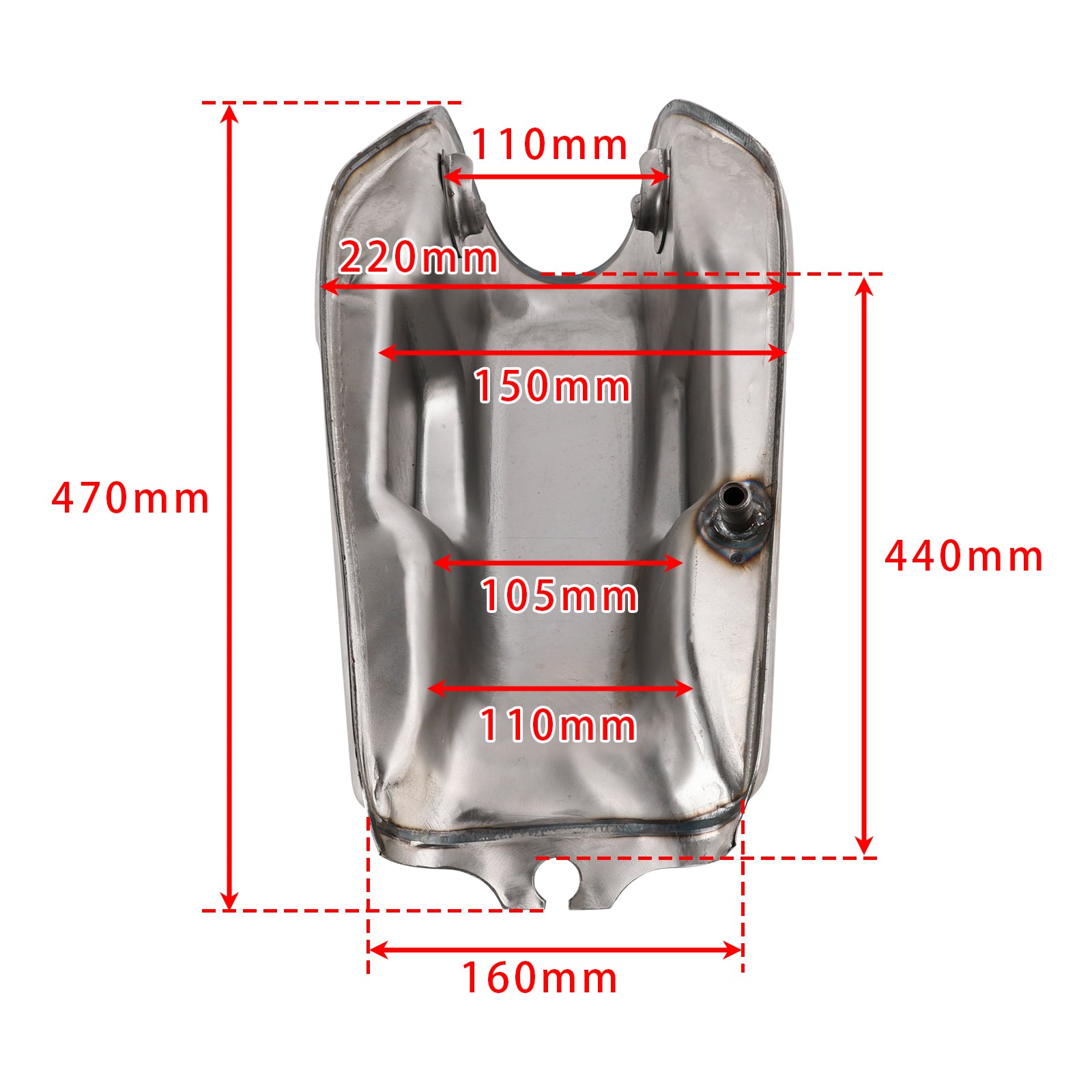 Tanque de gas de combustible de motocicleta sin pintar para Cfmoto Mandrill Cafe Racer 2.4 Gallon 9L