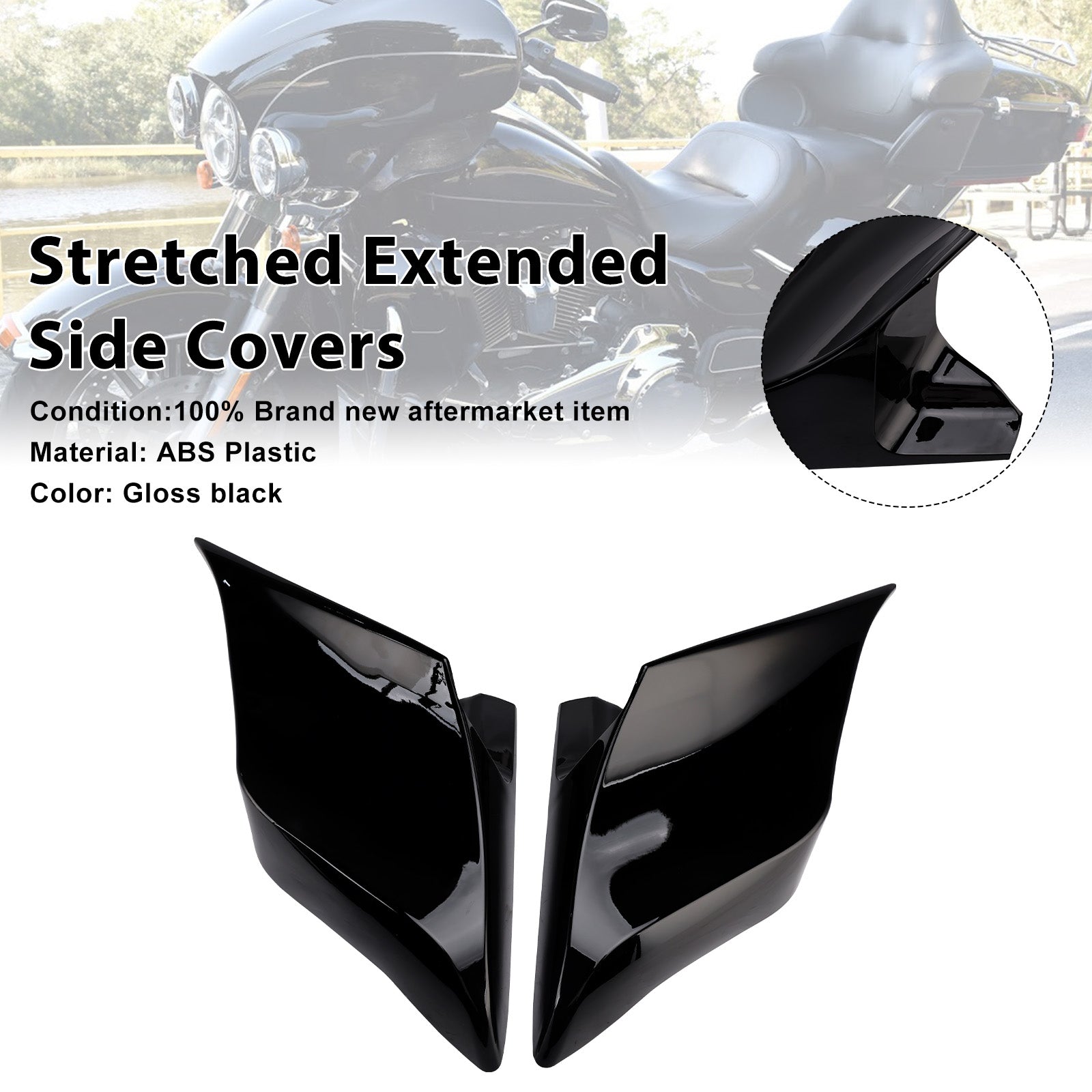 2014-2022 Touring Road Glide King Stretched Extended Side Covers Set