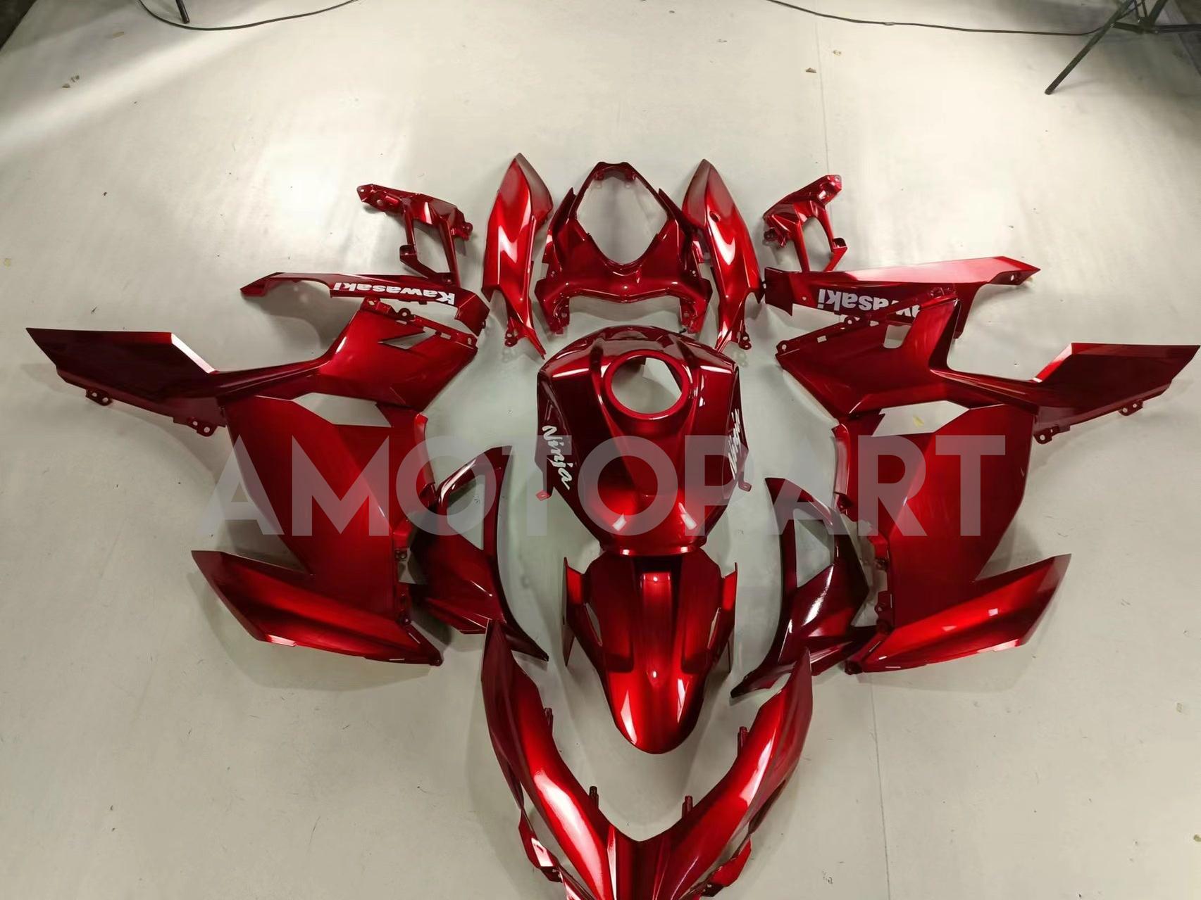 Amotopart 2018-2024 Kawasaki EX400 Ninja400 Red Fairing Kit