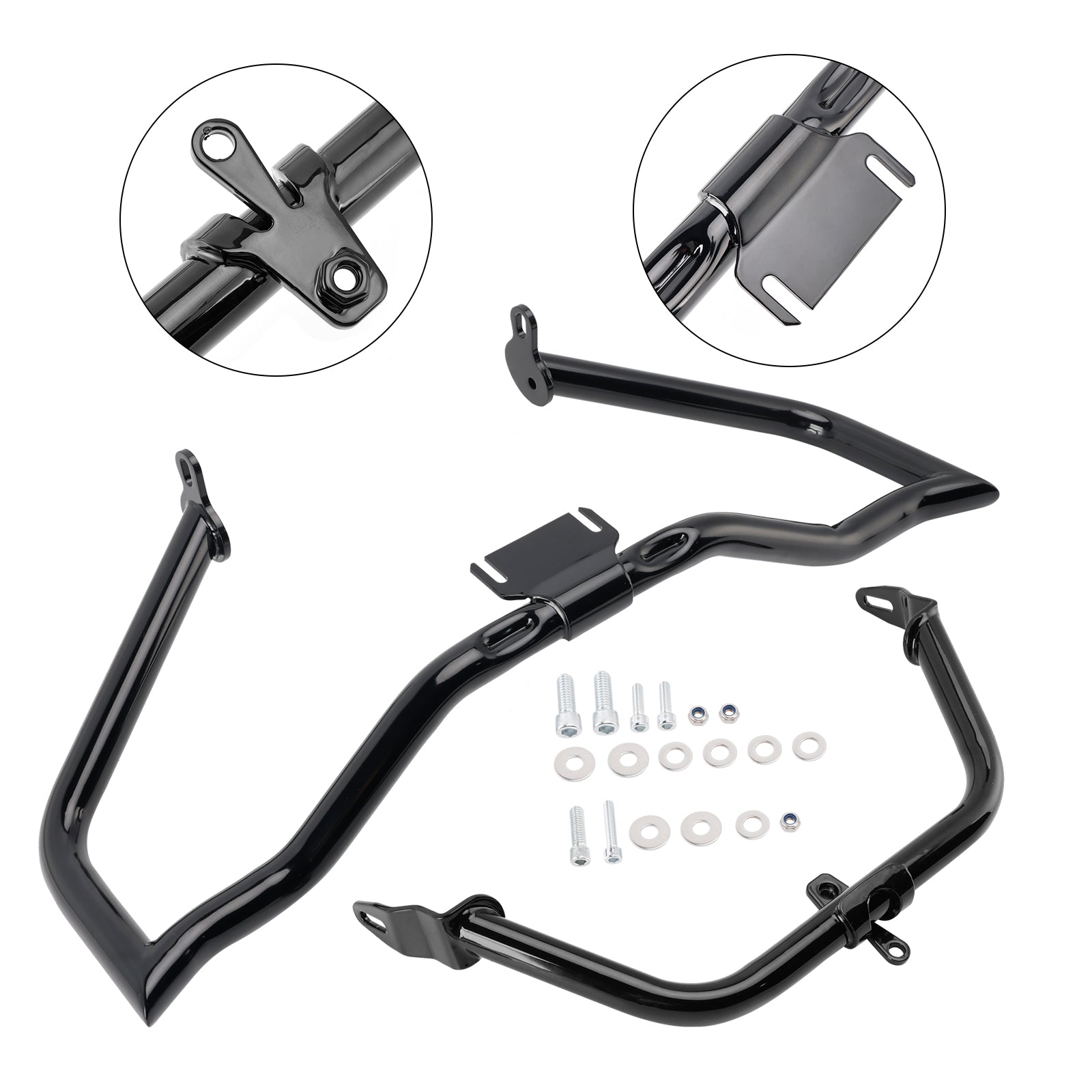 14-22 Harley Touring Glide Motor Guard Crash Bar Frame Protector Stoßfänger Schwarz