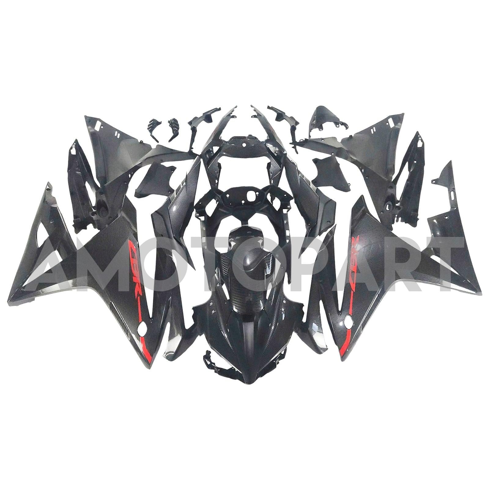 Amotopart 2016-2018 Honda CBR500R Carbon Fiber Pattern Fairing Kit