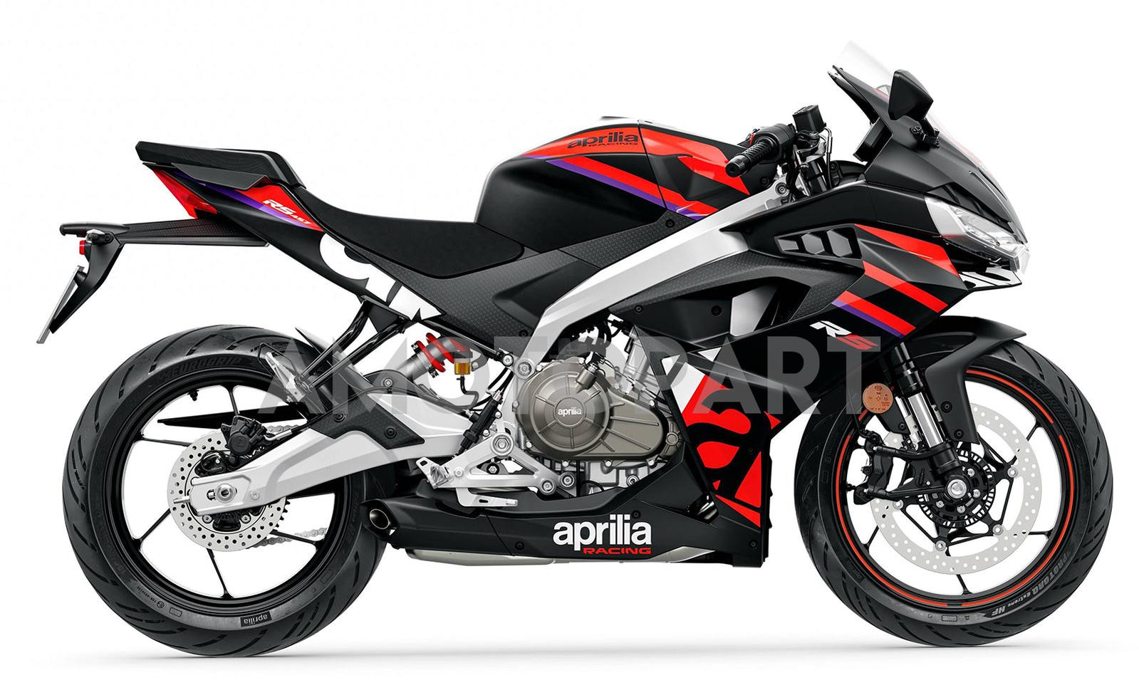 Amotopart 2024-2025 Aprilia RS 457 Black Red Fairing Kit