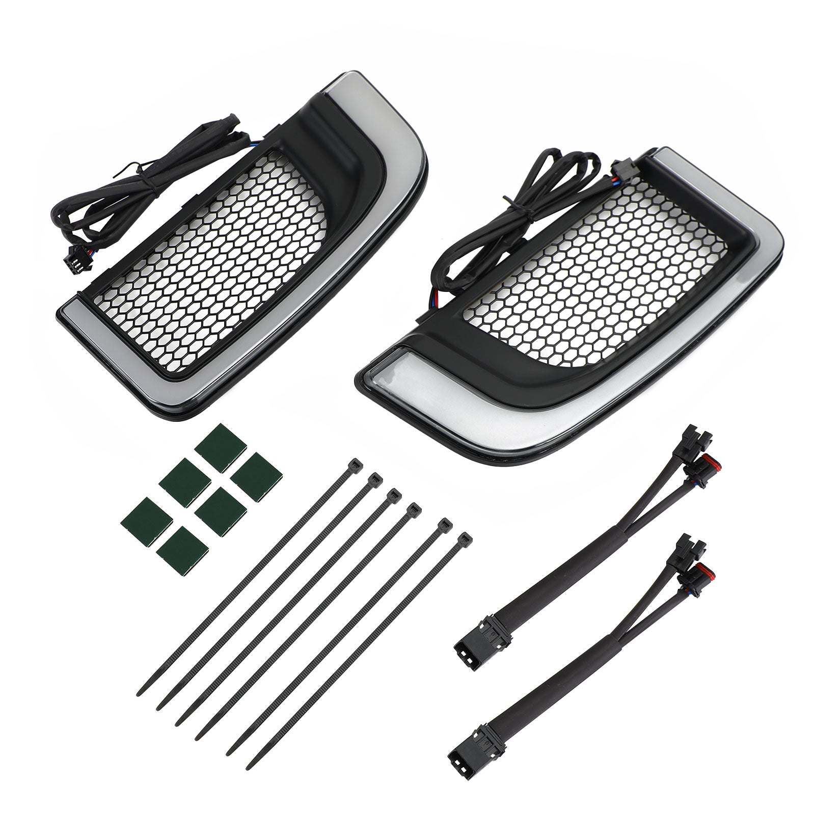 Electra FLH/T Road Glide Tracer LED Lower Fairing Lower Grills Lights Black