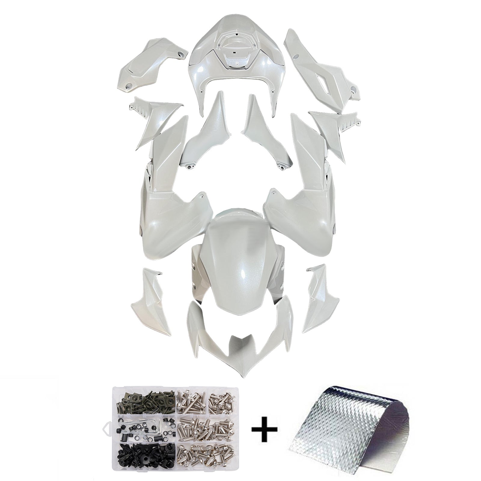 Amotopart 2020-2024 Kawasaki Z900 White Fairing Kit