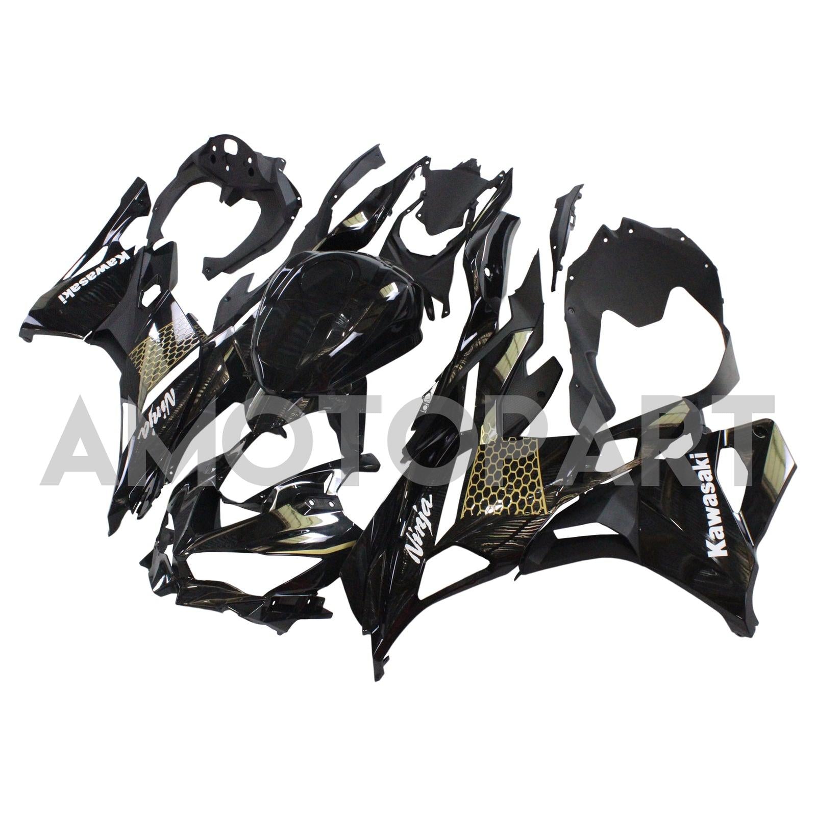 Amotopart 2019-2025 Kawasaki Ninja ZX25R ZX4R ZX4RR Black Fairing Kit
