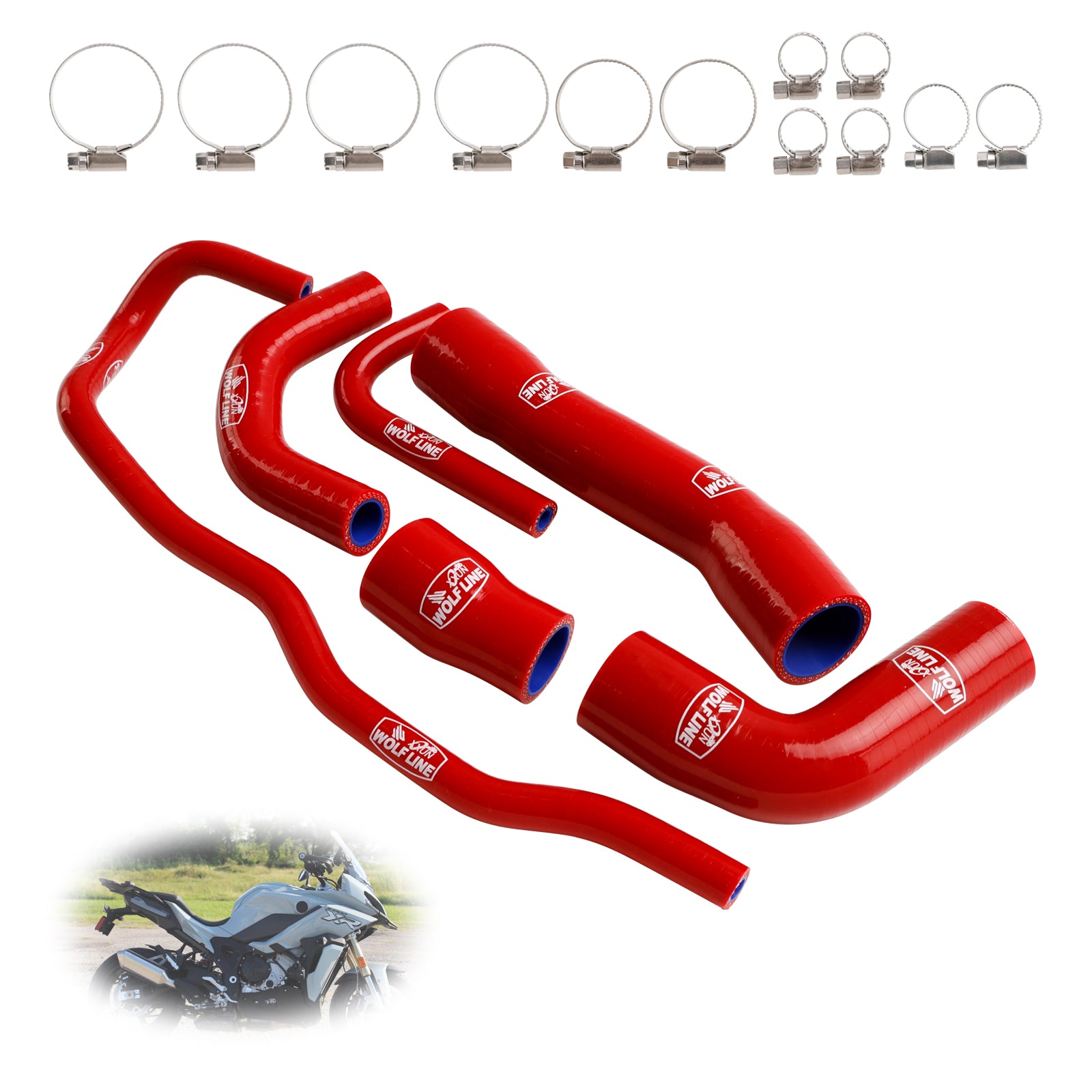 2021-2024 BMW S1000XR Silikone Radiator Kølevæskeslange Kit