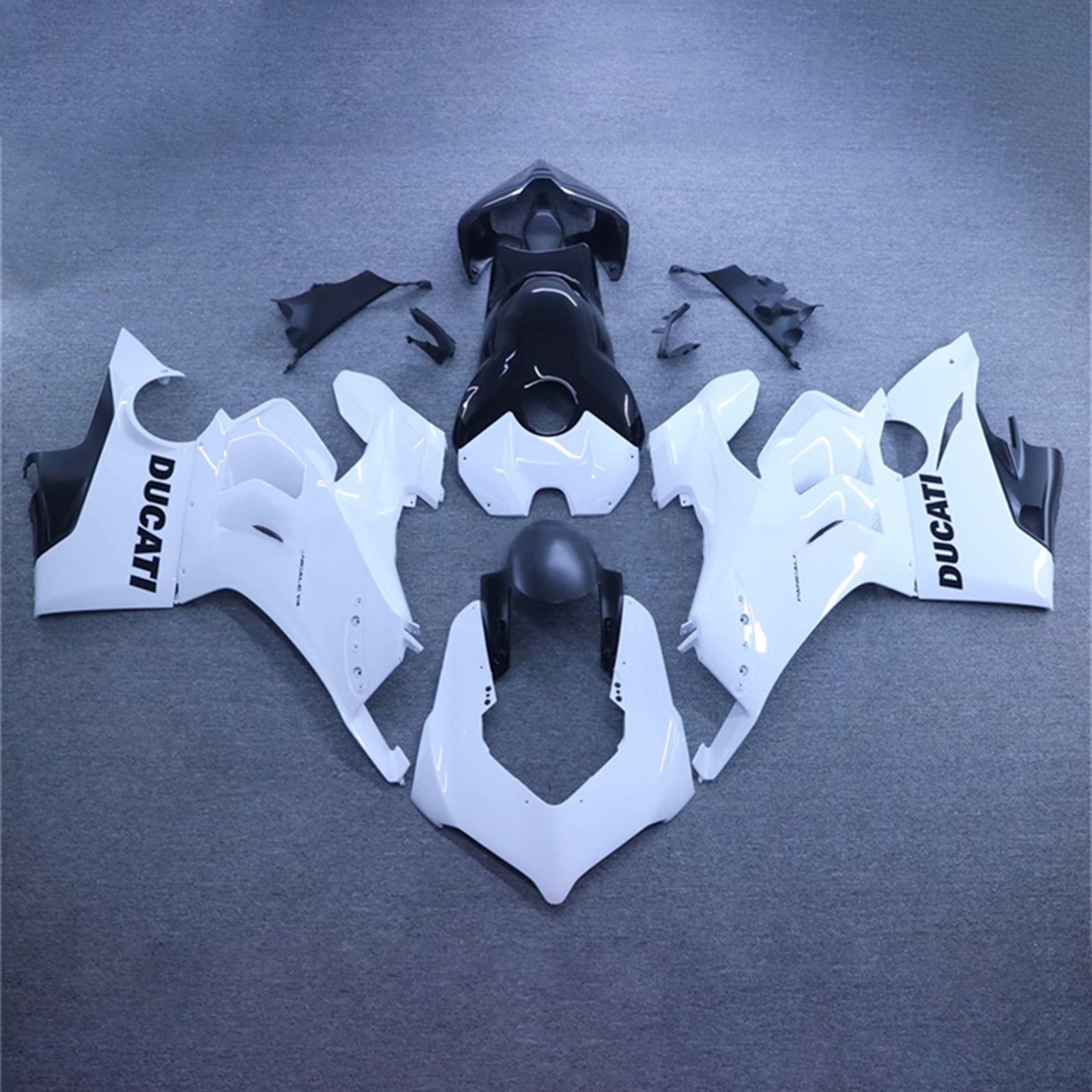 Amotopart Ducati Panigale 20-21 V4 V4S Black White & Logo Fairing Kit