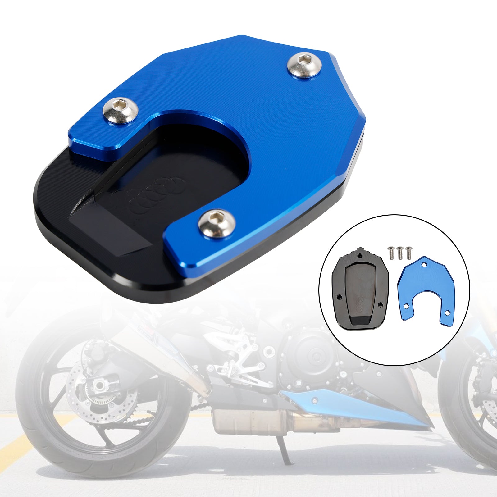 Suzuki 15-20 GSX-S1000 & 22-23 GSX-S1000 Blue Kickstand Enlarge Plate Pad