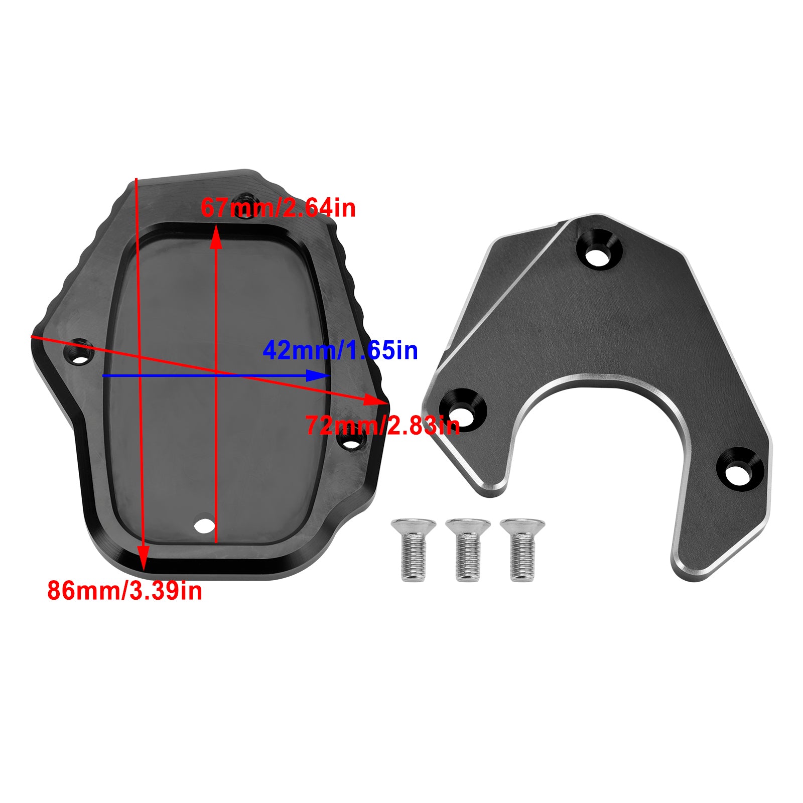 Kickstand Forstørrende platepute Fit for Honda CRF250L 2017-2020