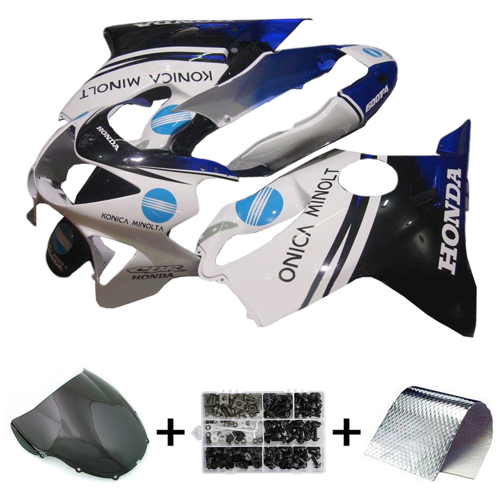 Amotopart 1999-2000 Honda CBR600F4 White Black Fairing Kit
