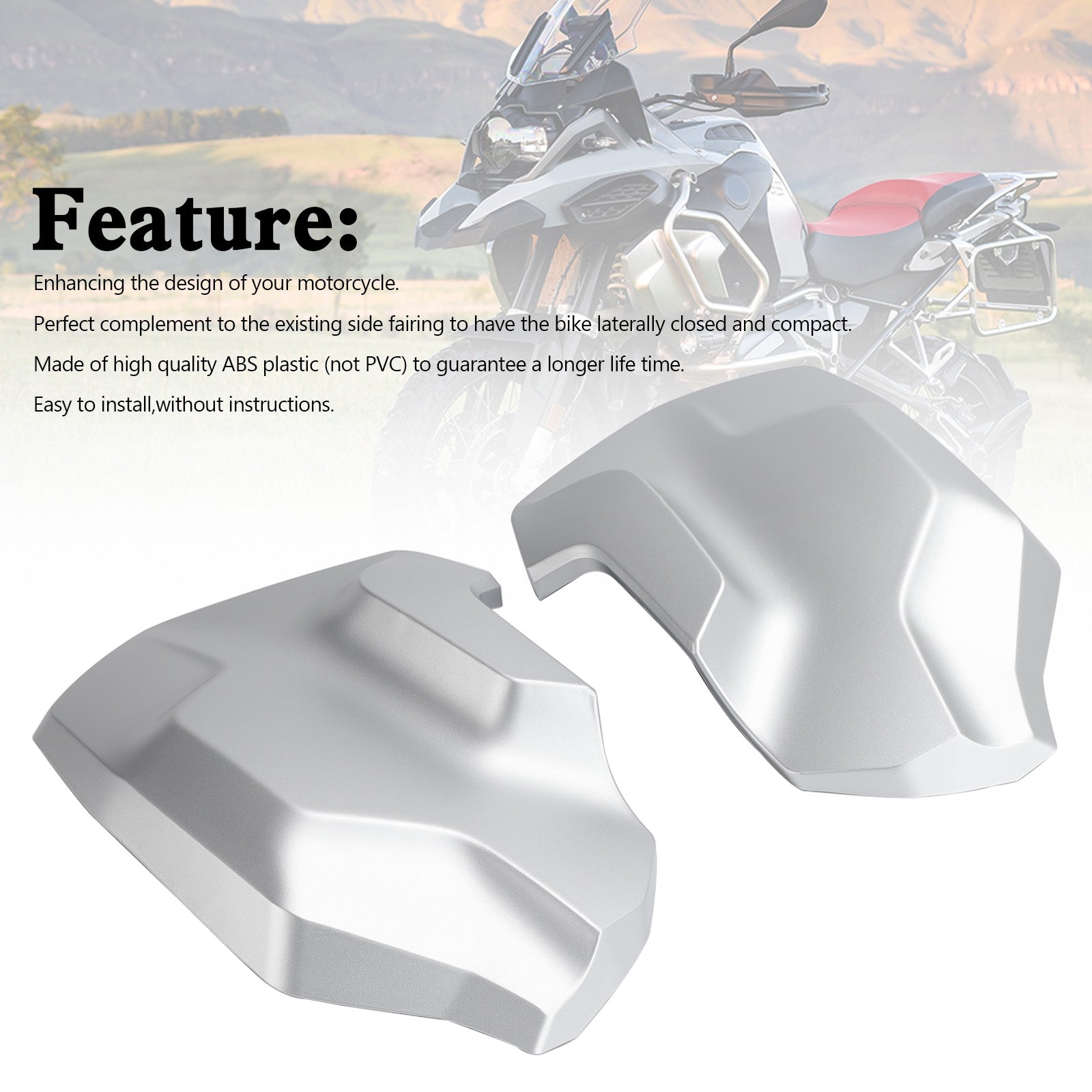 18-23 BMW R1250GS Adv Boczna ramka Fairing Fairing Cowl Strażnik pokrywa chłodnicy