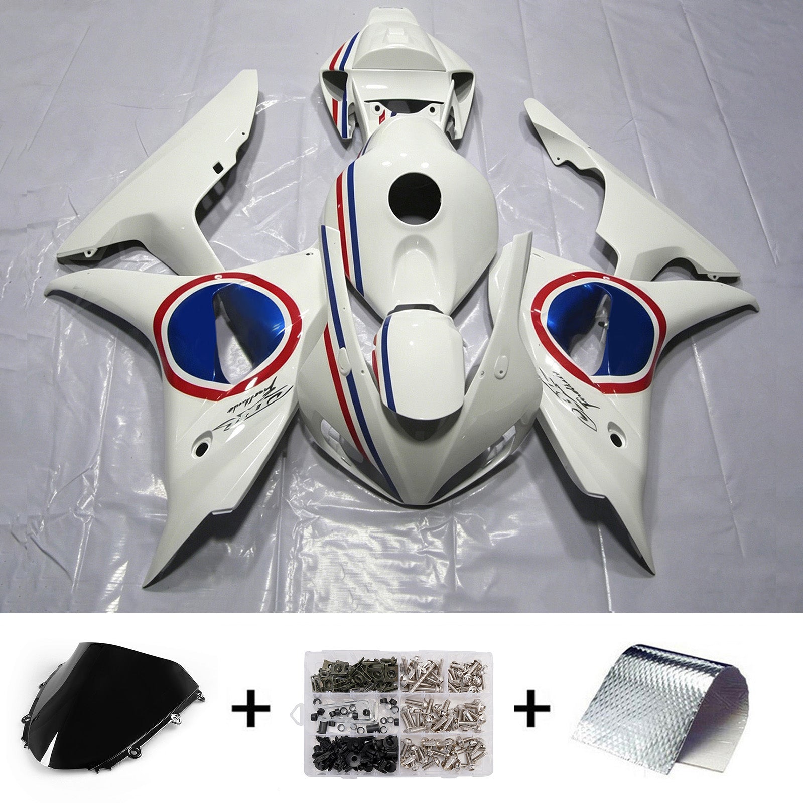 Amotopart 2006-2007 Honda CBR1000RR witblauwe kuipset