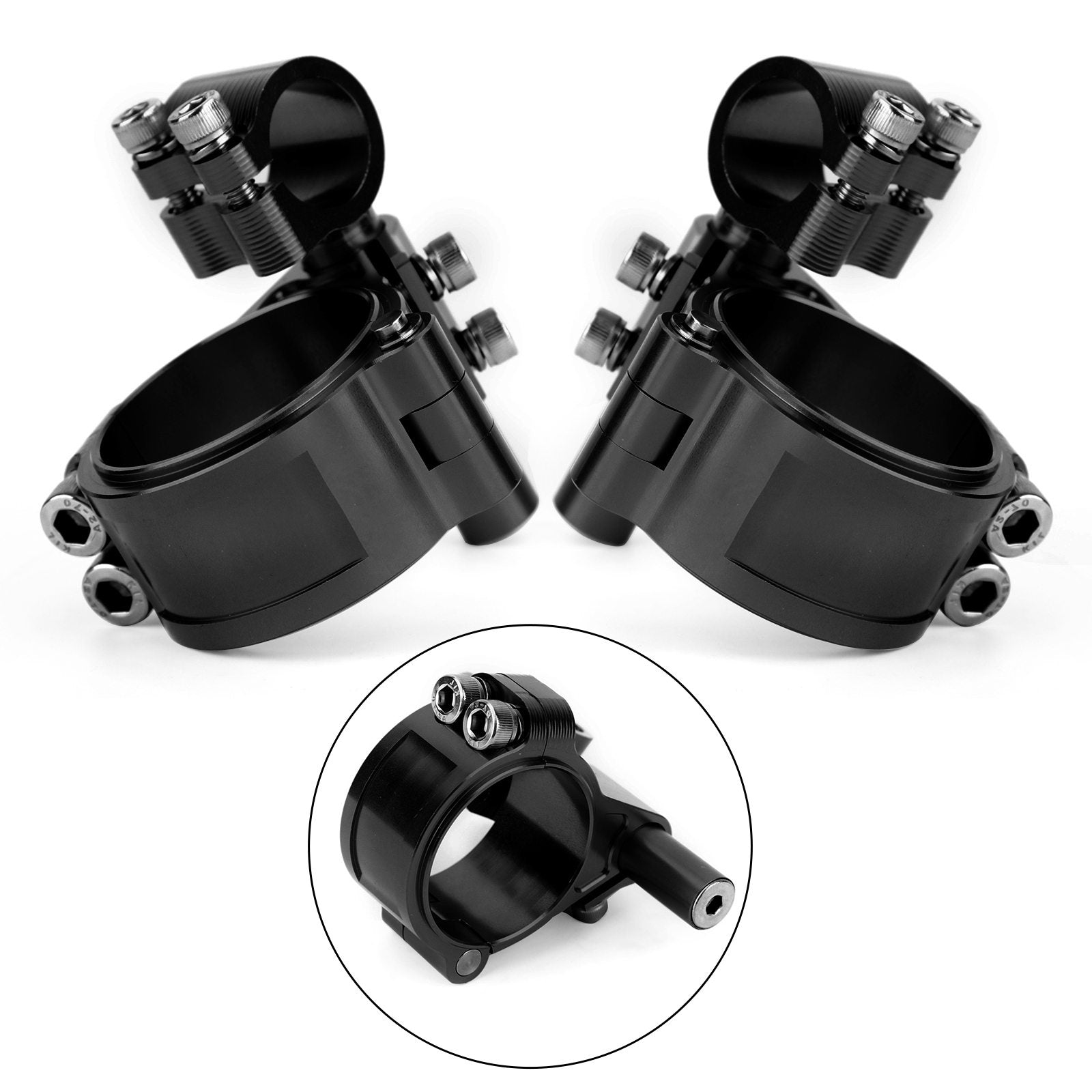Universal Adjustable Rotatable CNC Billet Clip Ons Fork Tube Handlebar Kit 37mm Black