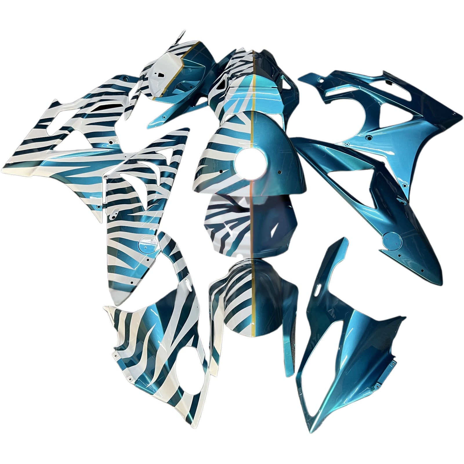 Amotopart 2009-2014 BMW S1000RR jasnoniebieski biały zestaw owiewki