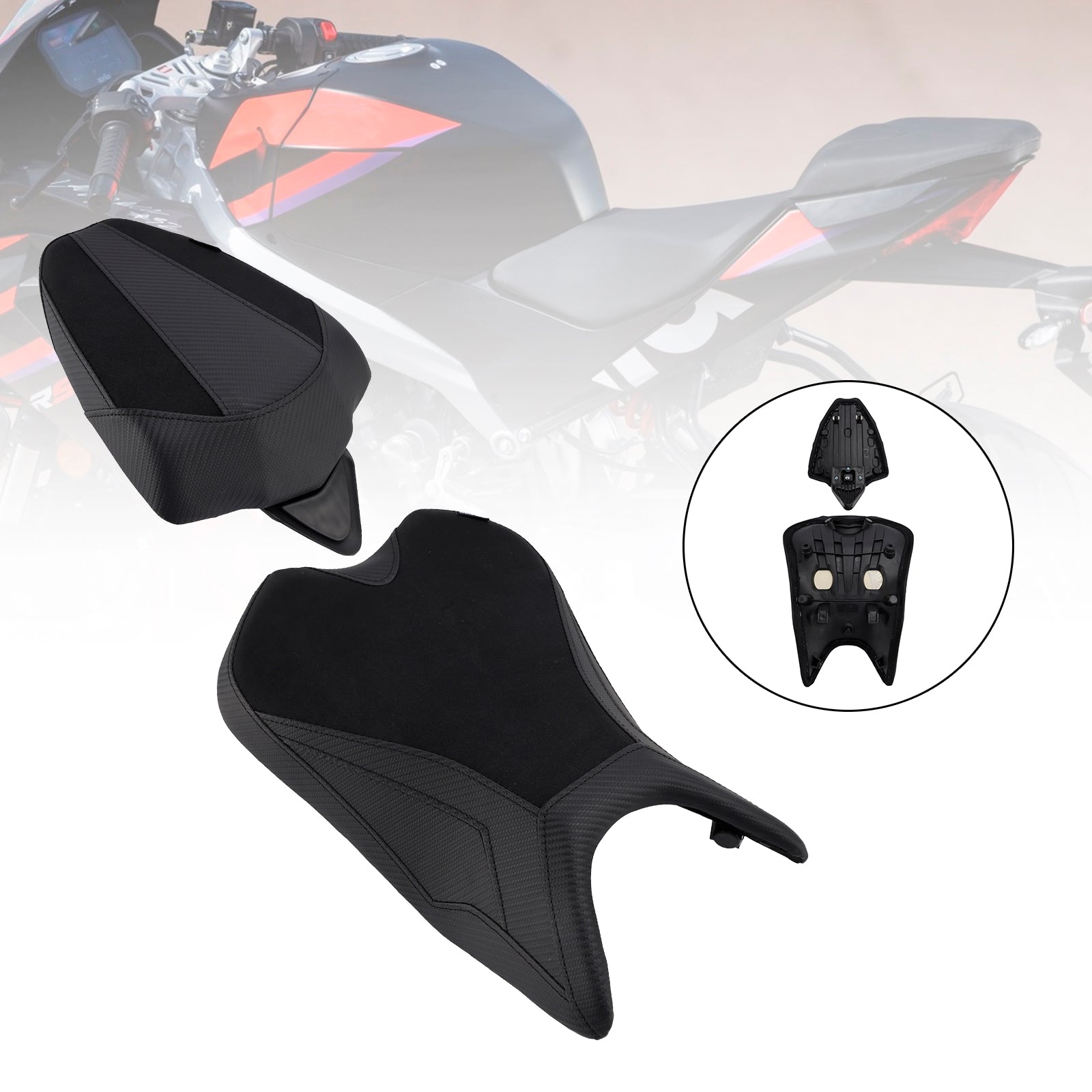 2024-2025 Aprilia Rs457 Rs 457 Driver&PPassagiersstoelset Kussen PU Geschikt Rood