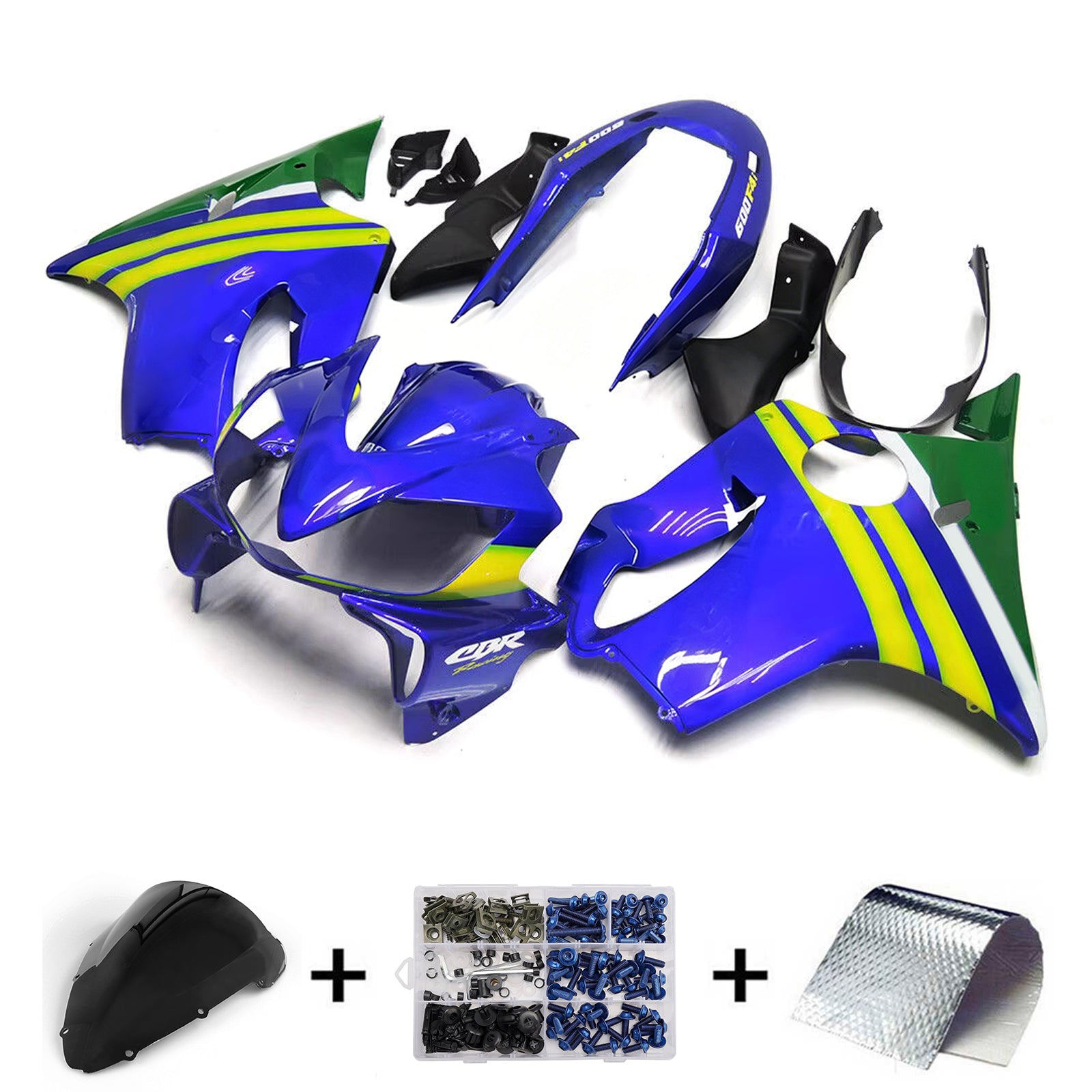Amotopart 2004-2007 Honda CBR600 F4i Blue Fairing Kit
