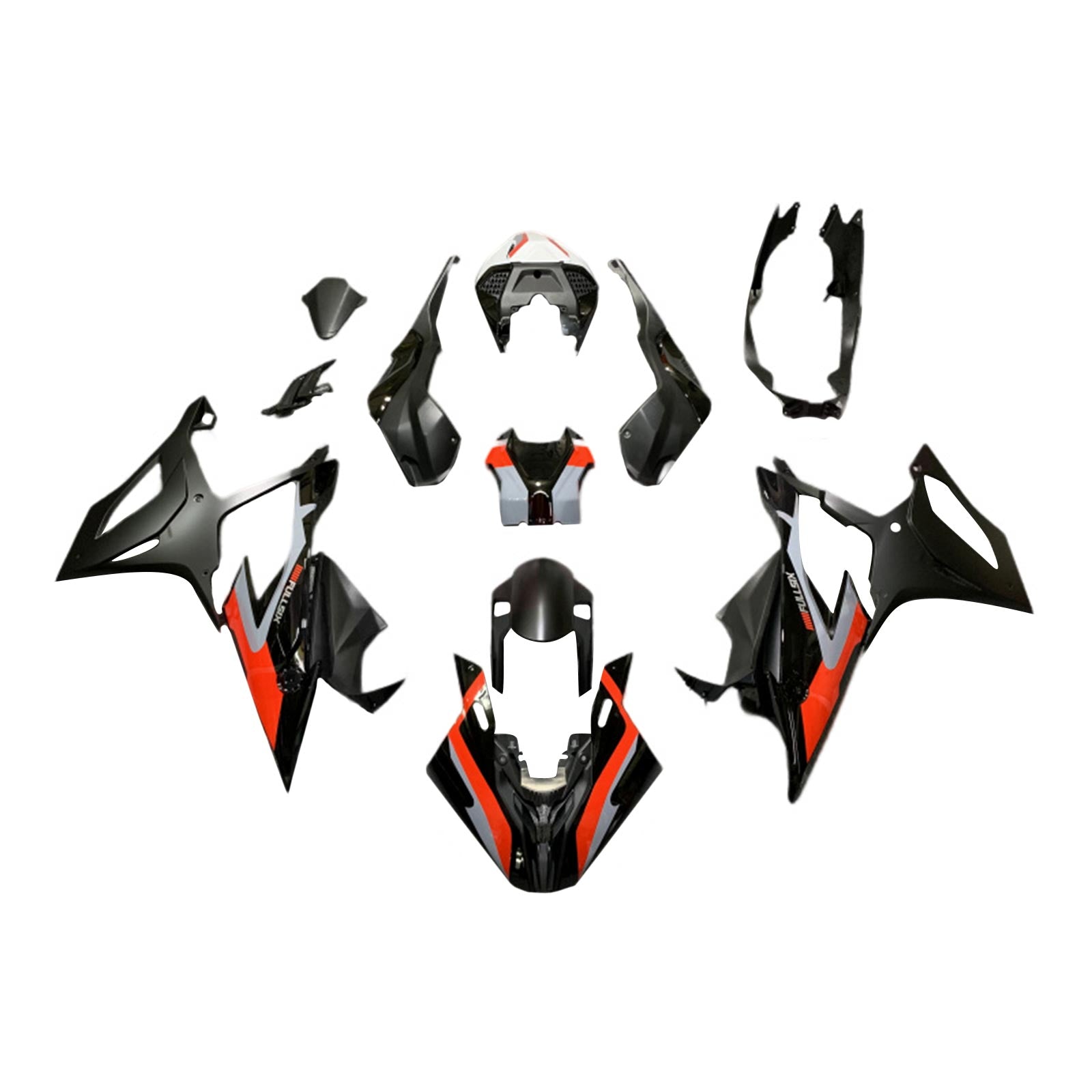Amotopart BMW S1000RR 2019-2022 Kit de carenado estilo 1 rojo y negro