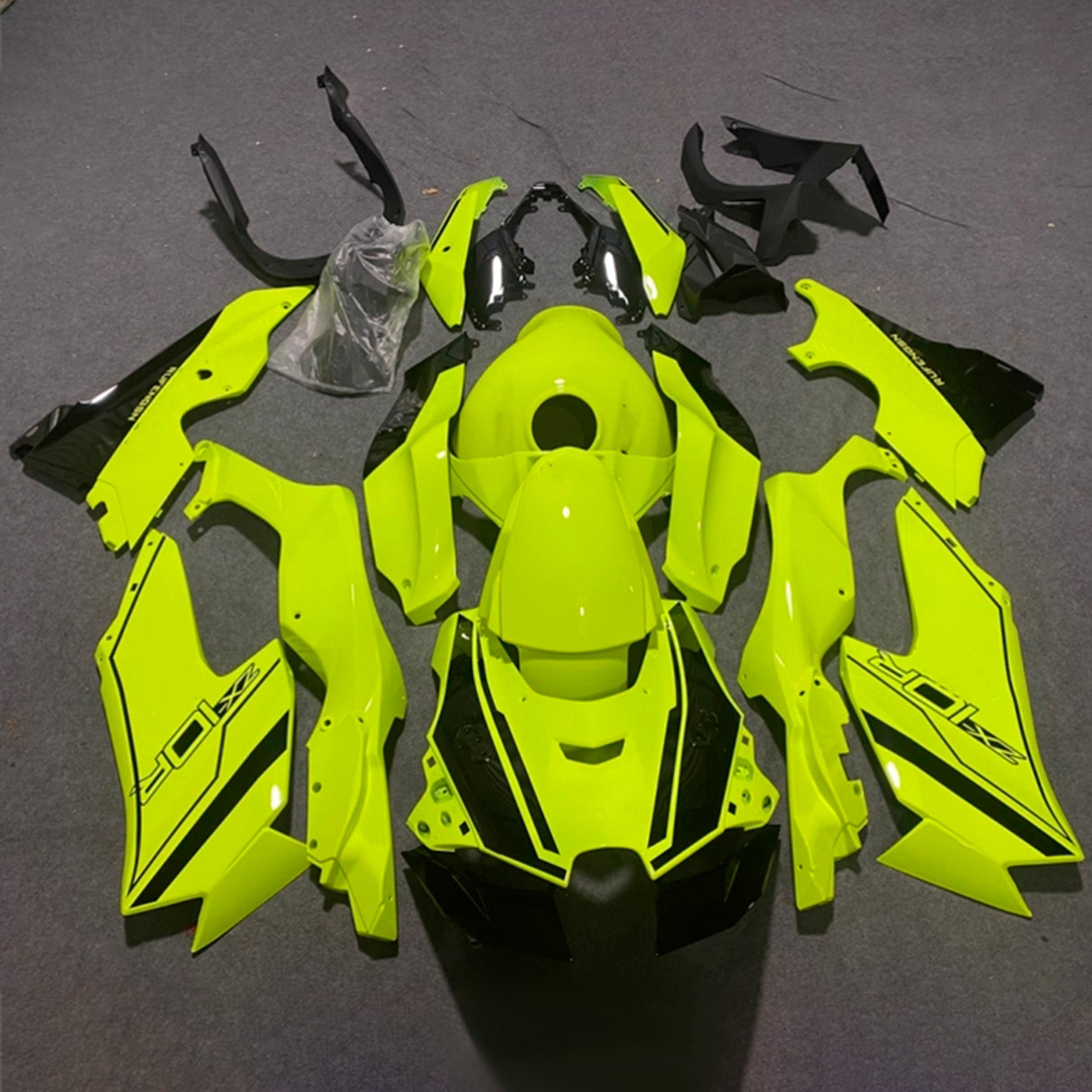 Amotopart 2021-2025 Kawasaki ZX-10R/ZX-10RR Neon Yellow Fairing Kit
