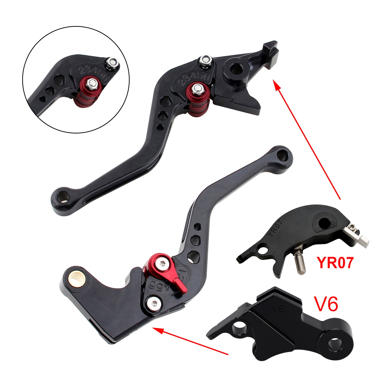 24–25 Yamaha XSR900 XSR900GP MT-09 MT-09SP NEU Kurzkupplungs-Bremshebel