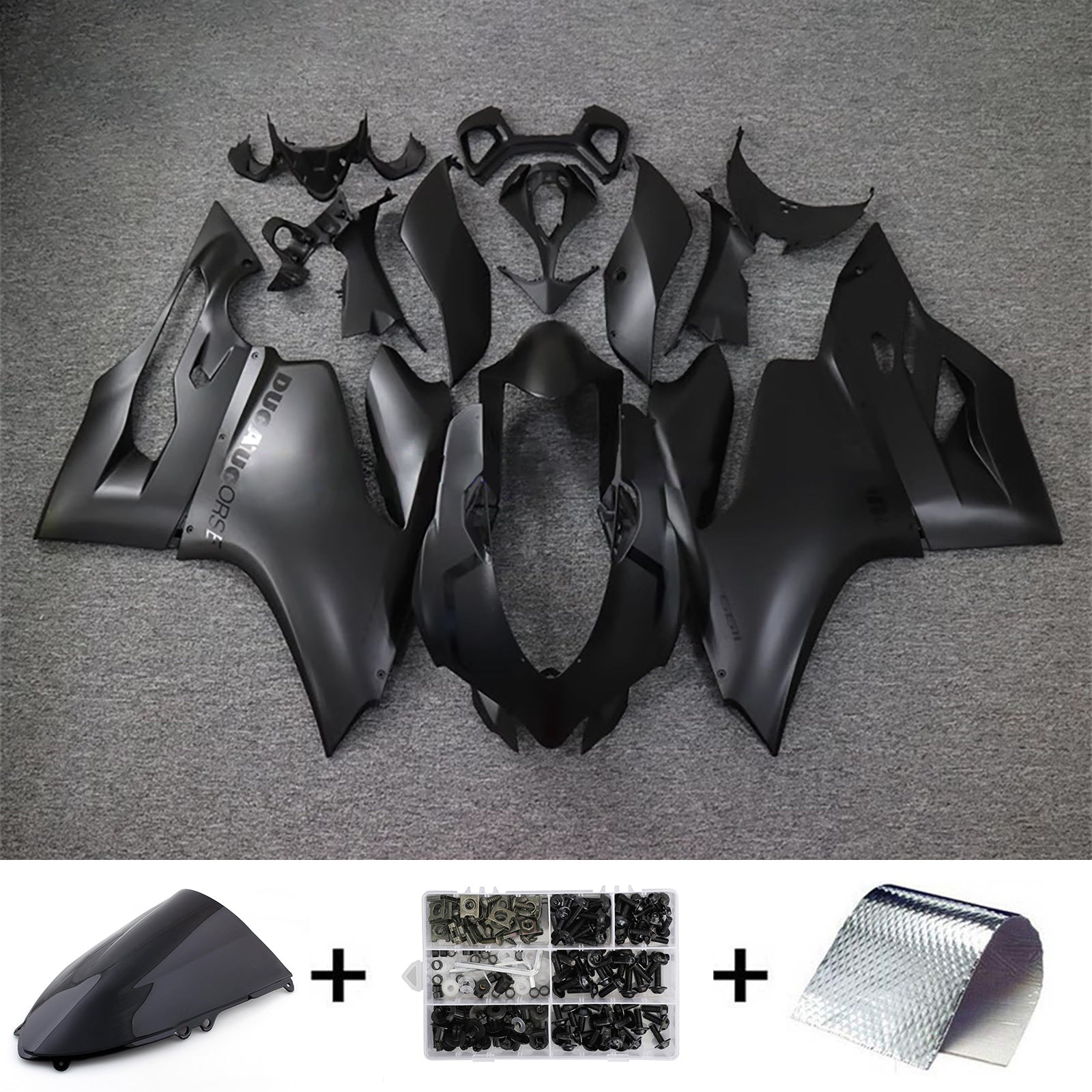 Amotopart 2012-2015 Ducati 899 Matte Black z zestawem do owiewki logo
