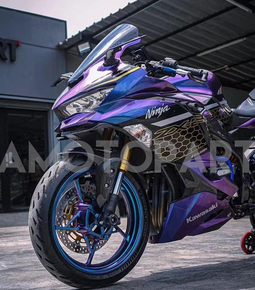 Amotopart 2019-2025 Kawasaki Ninja ZX25R ZX4R ZX4RR Gradient Purple&Blue Fairing Kit