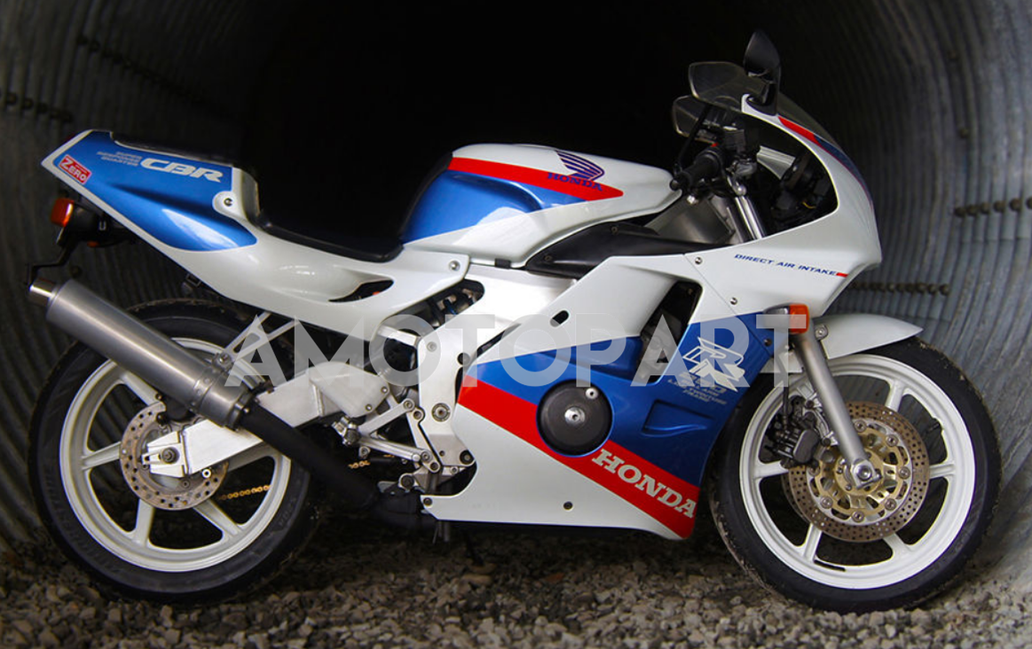 Amotopart 1990-1998 Honda CBR250RR MC22 Fairing White with Blue Kit