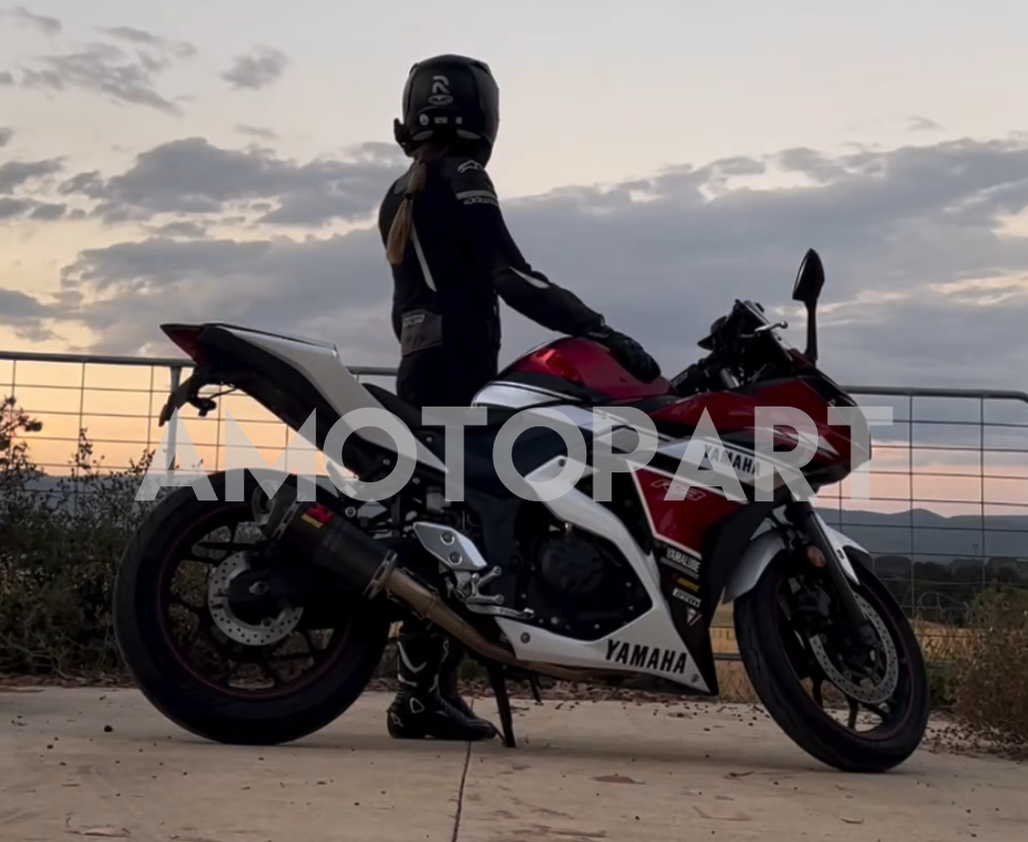 Amotopart Yamaha 2014-2018 YZF-R3 2015-2017 R25 Fairing Black Red Kit