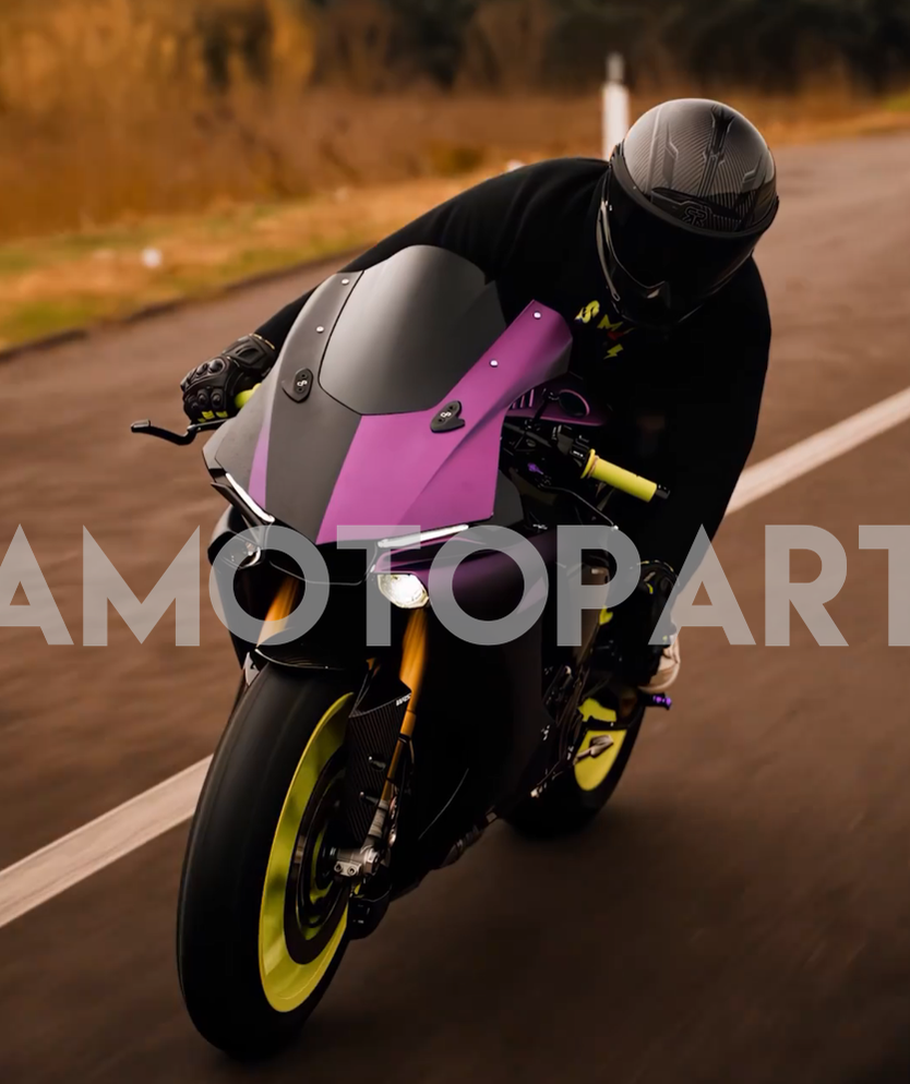 Amotopart 2015-2019 Yamaha YZF 1000 R1 Black Purple Fairing Kit