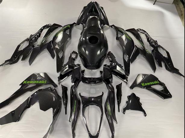 Amotopart 2019-2025 Ninja ZX-25R ZX-4R ZX-4RR Kawasaki Carbon Fiber Pattern Green Fairing Kit