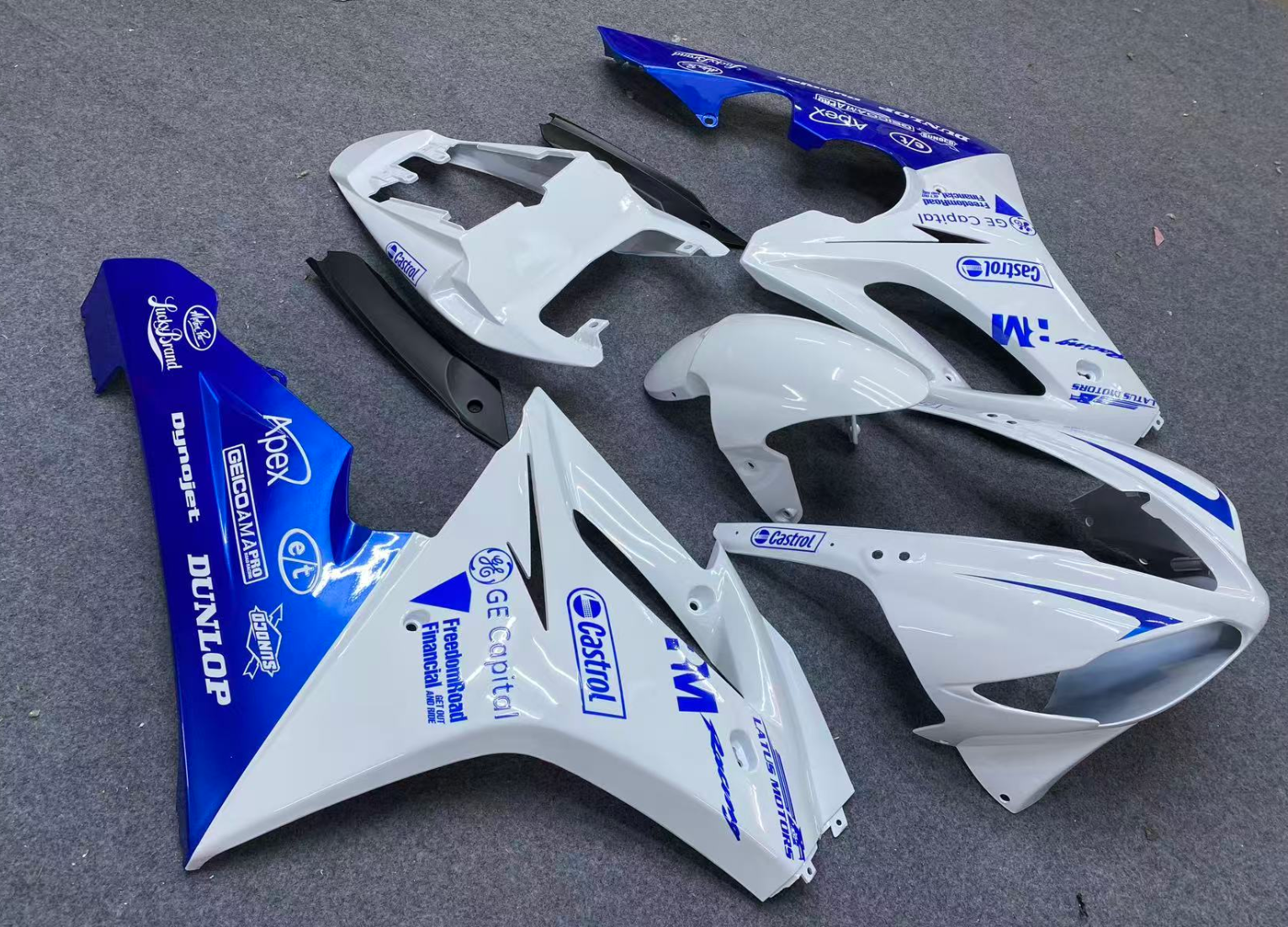 Amotopart 2009-2012 Triumph Daytona 675 Blue White Fairing Kit