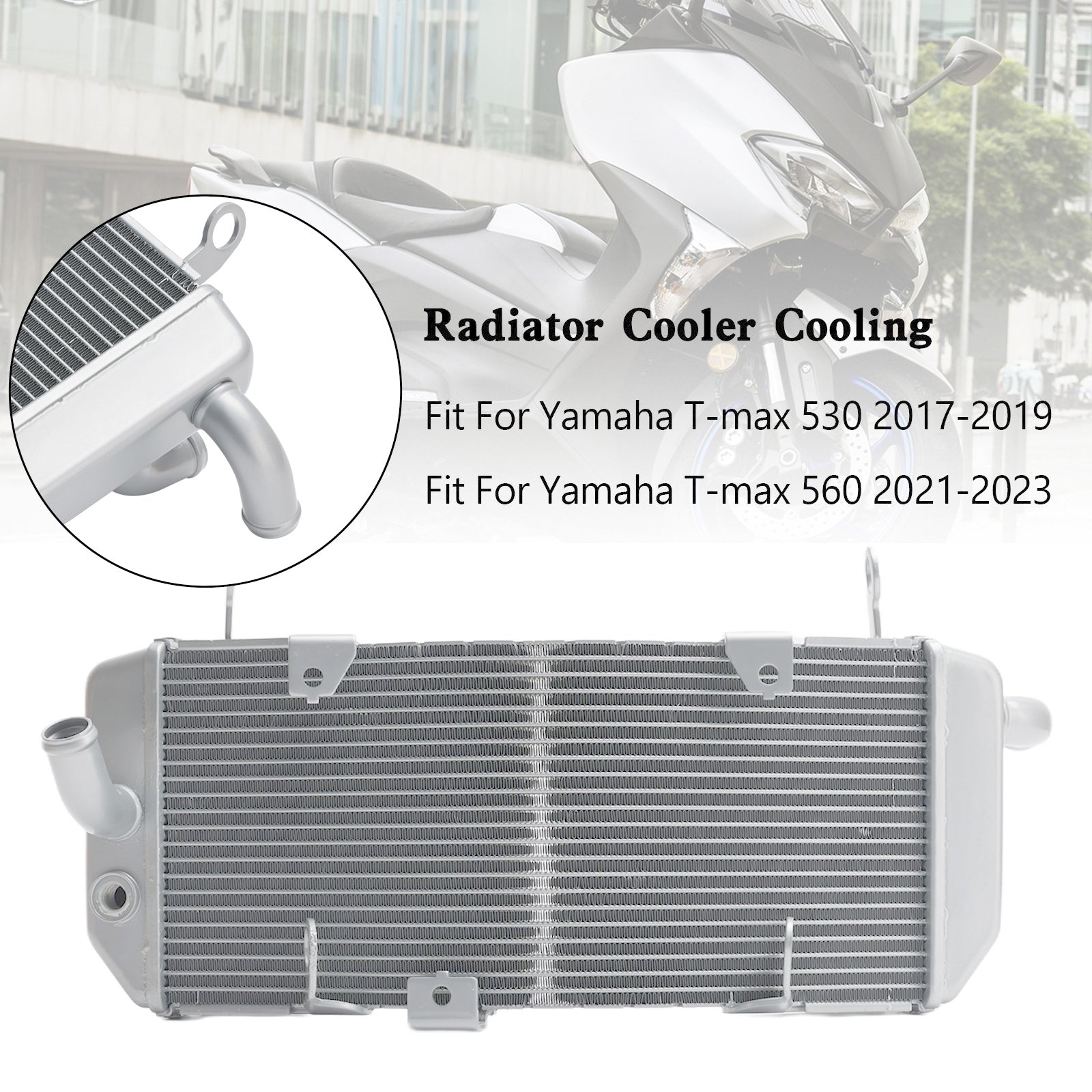 Yamaha 17-19 Tmax530 & 20-23 T-MAX 560 Aluminium radiatorkoeling koeler zilver