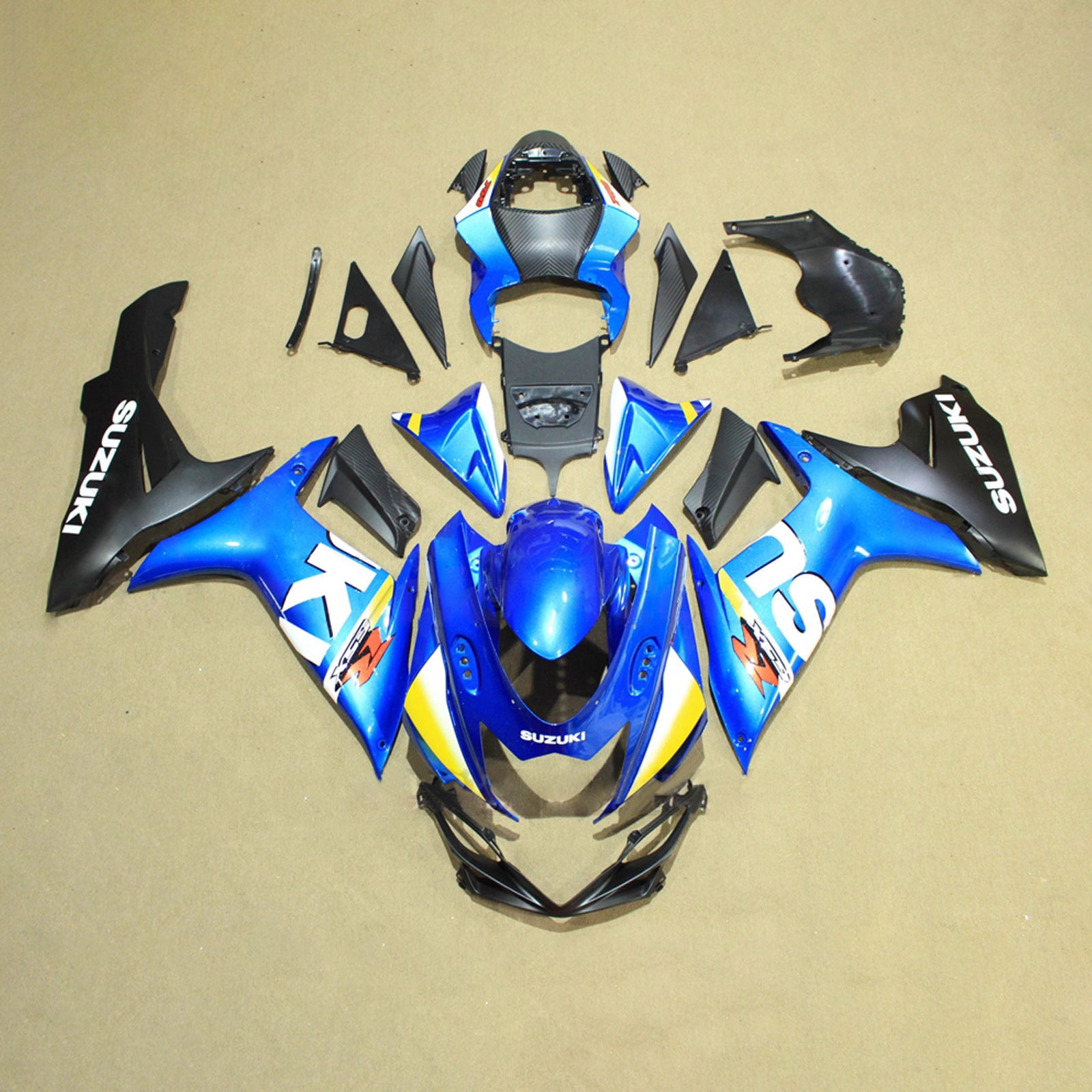 Amotopart 2011-2026 Suzuki GSXR 600/750 Blå Sort Hvid Fairing Kit