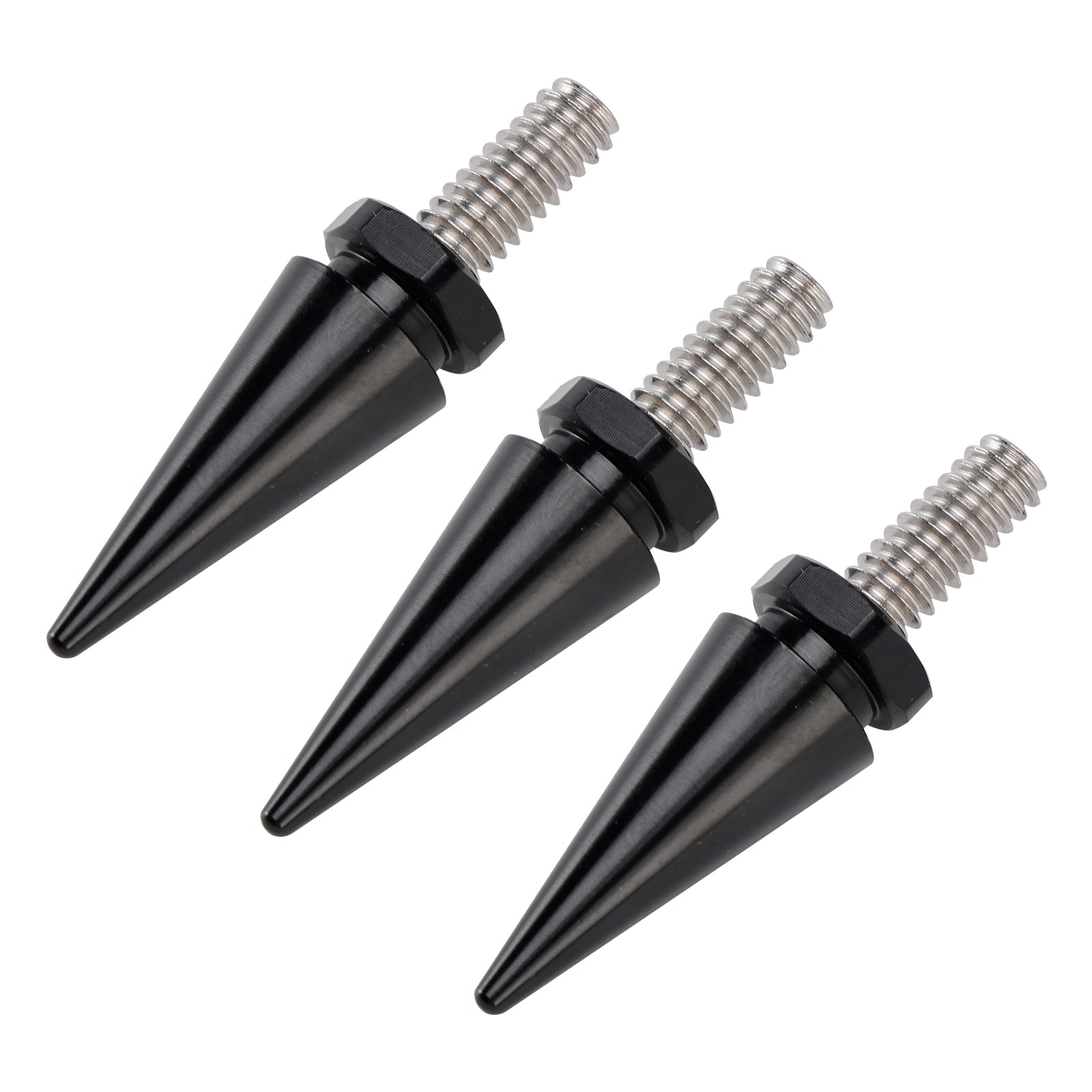 96-13 Electra Glide Tri Glide Street Glide 3 Spiked Windshield Bolts Black