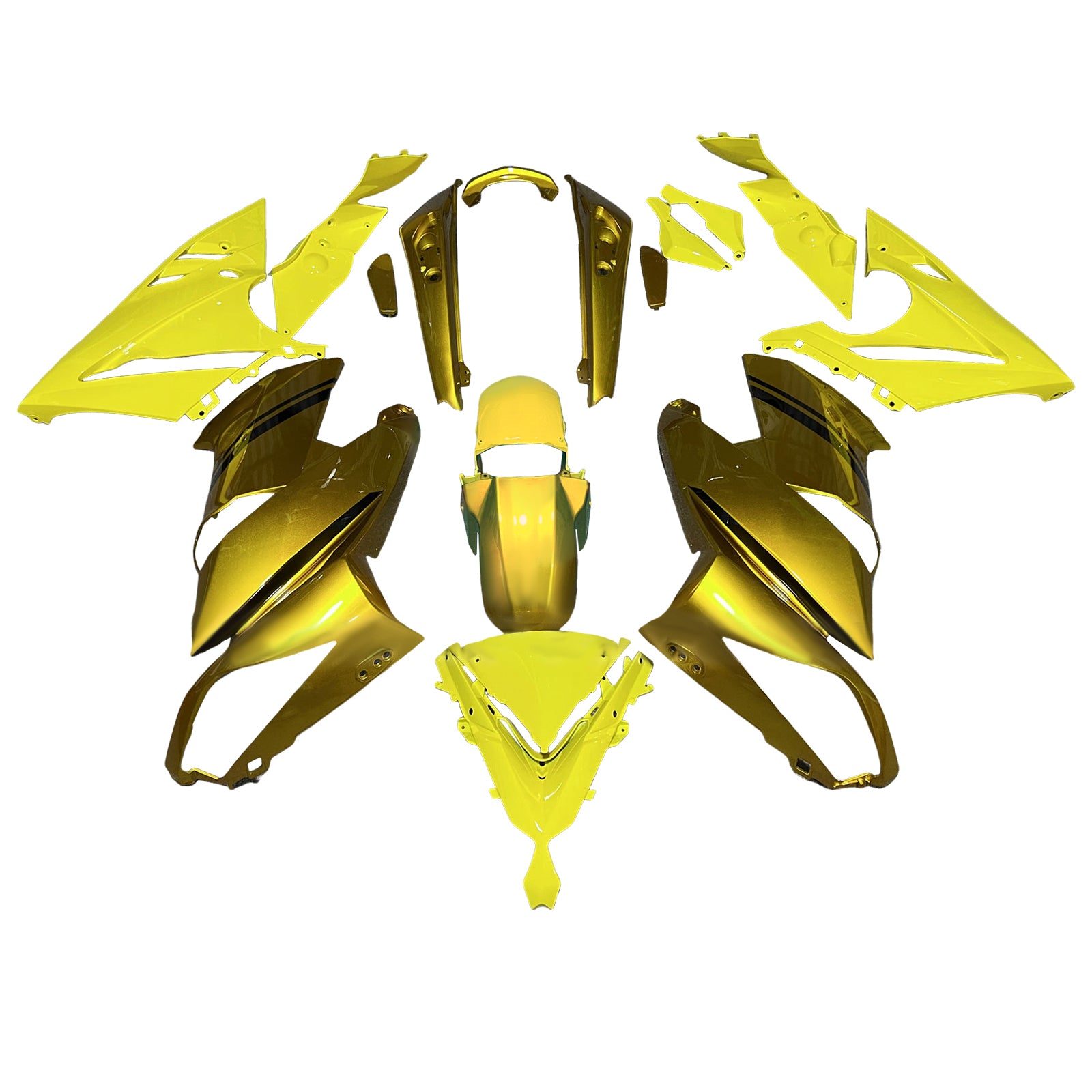 Amotopart 2009-2011 Kawasaki Ninja 650 EX650 Yellow Gold Fairing Kit