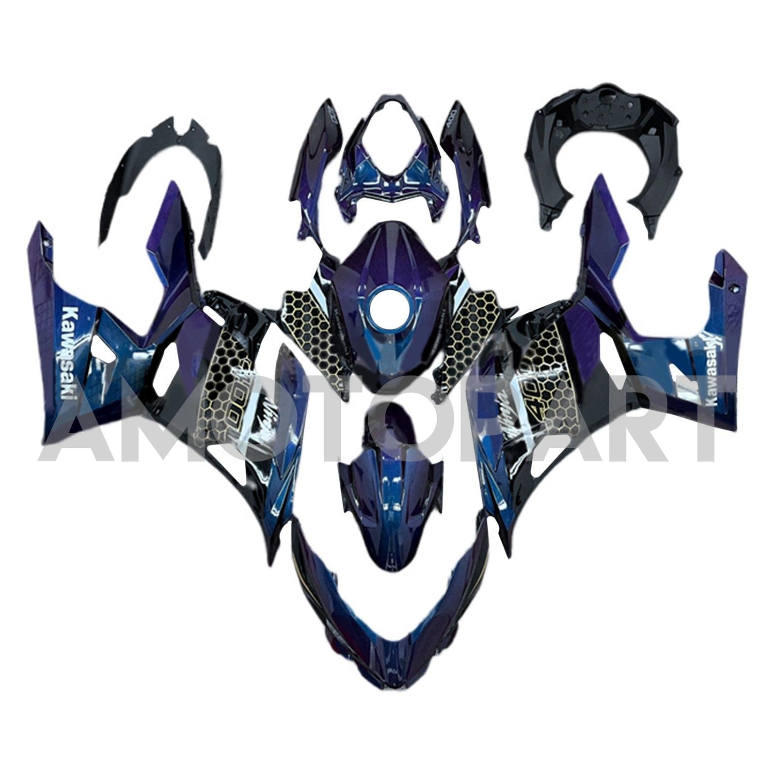 Amotopart 2018-2024 Kawasaki EX400/Ninja400 Fairing Kit Collection One