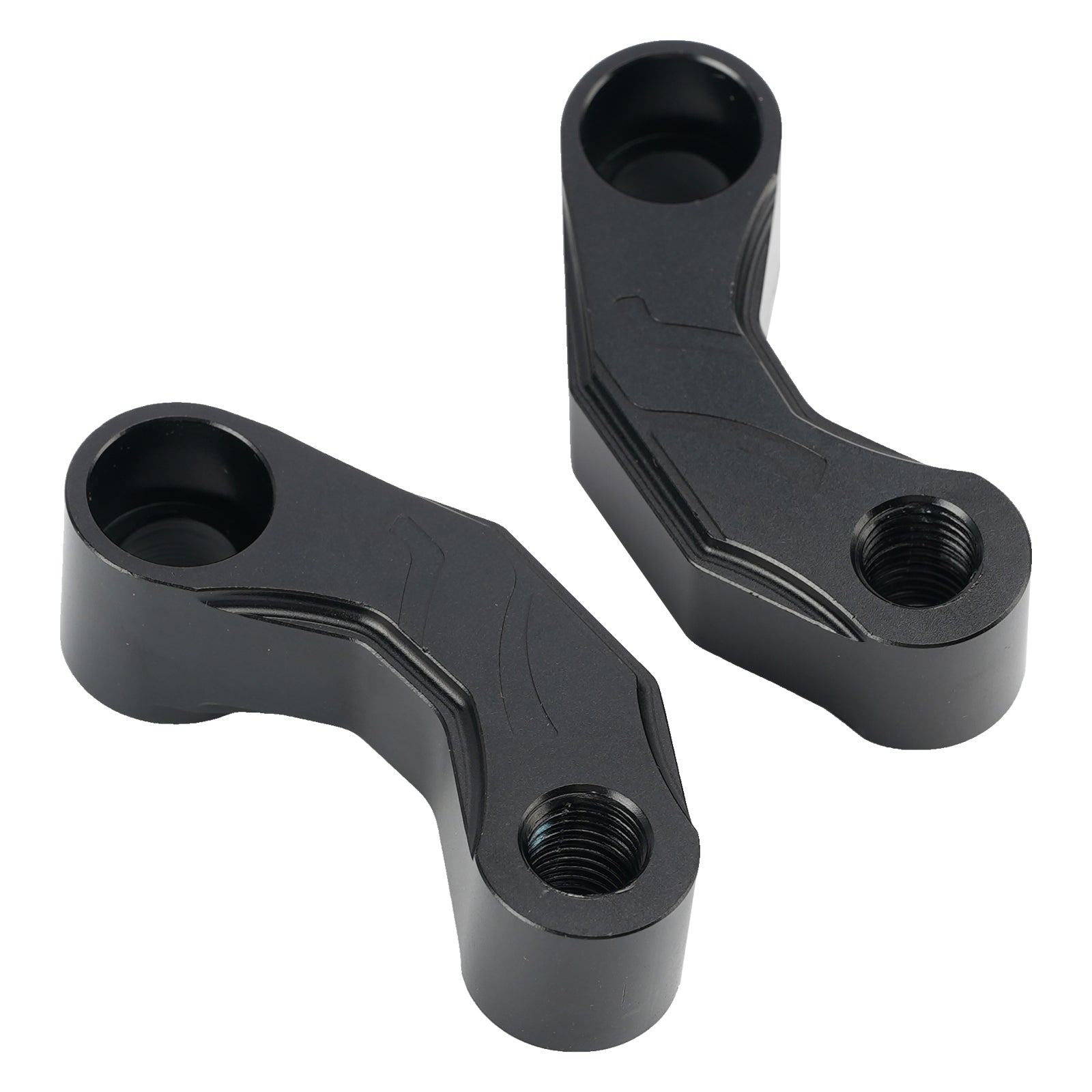 Paar schwarze Aluminium-Spiegelverlängerungen, Riser-Verlängerung, 10 mm, universell