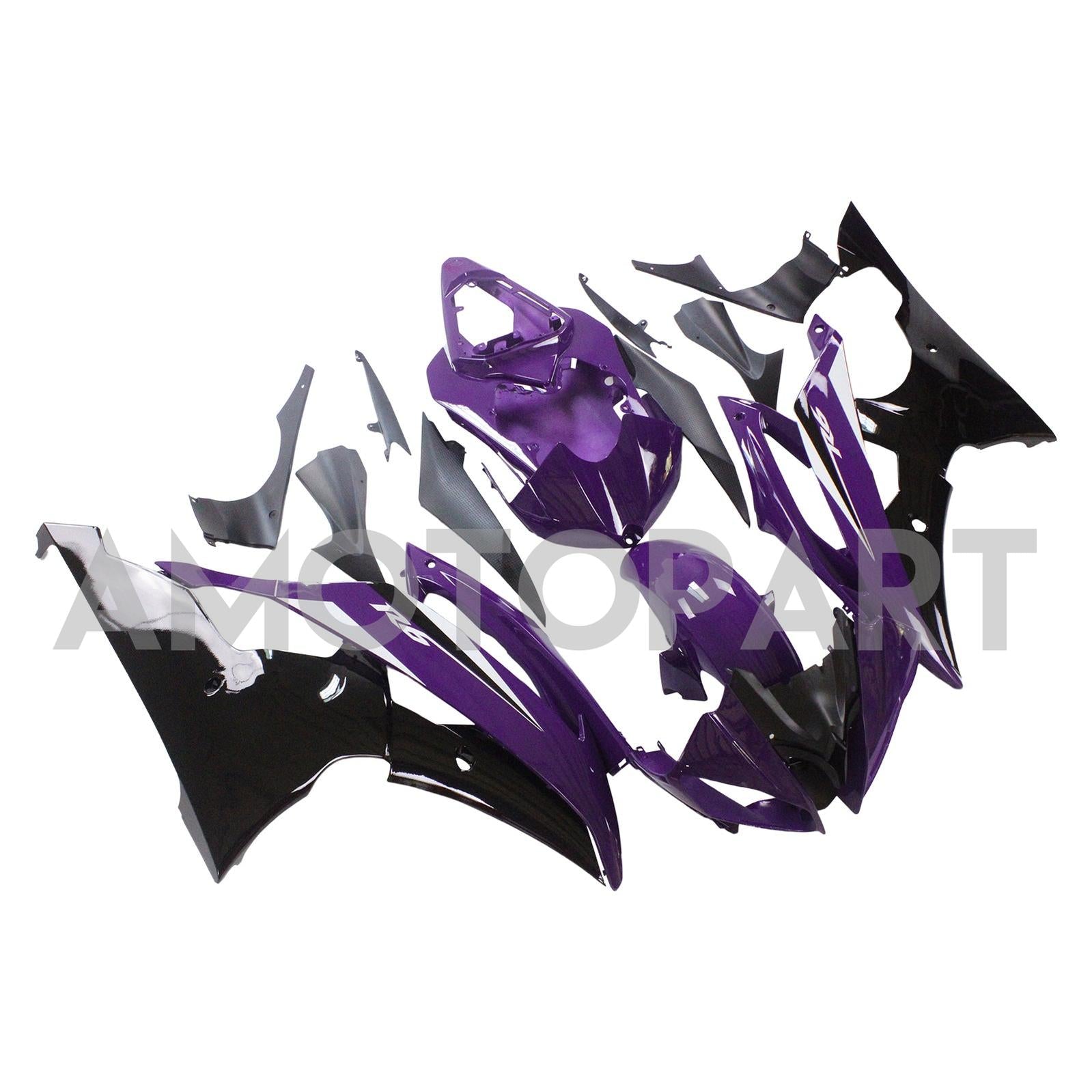 Amotopart 2008–2016 YZF 600 R6 Yamaha Lila&Schwarzes Verkleidungskit