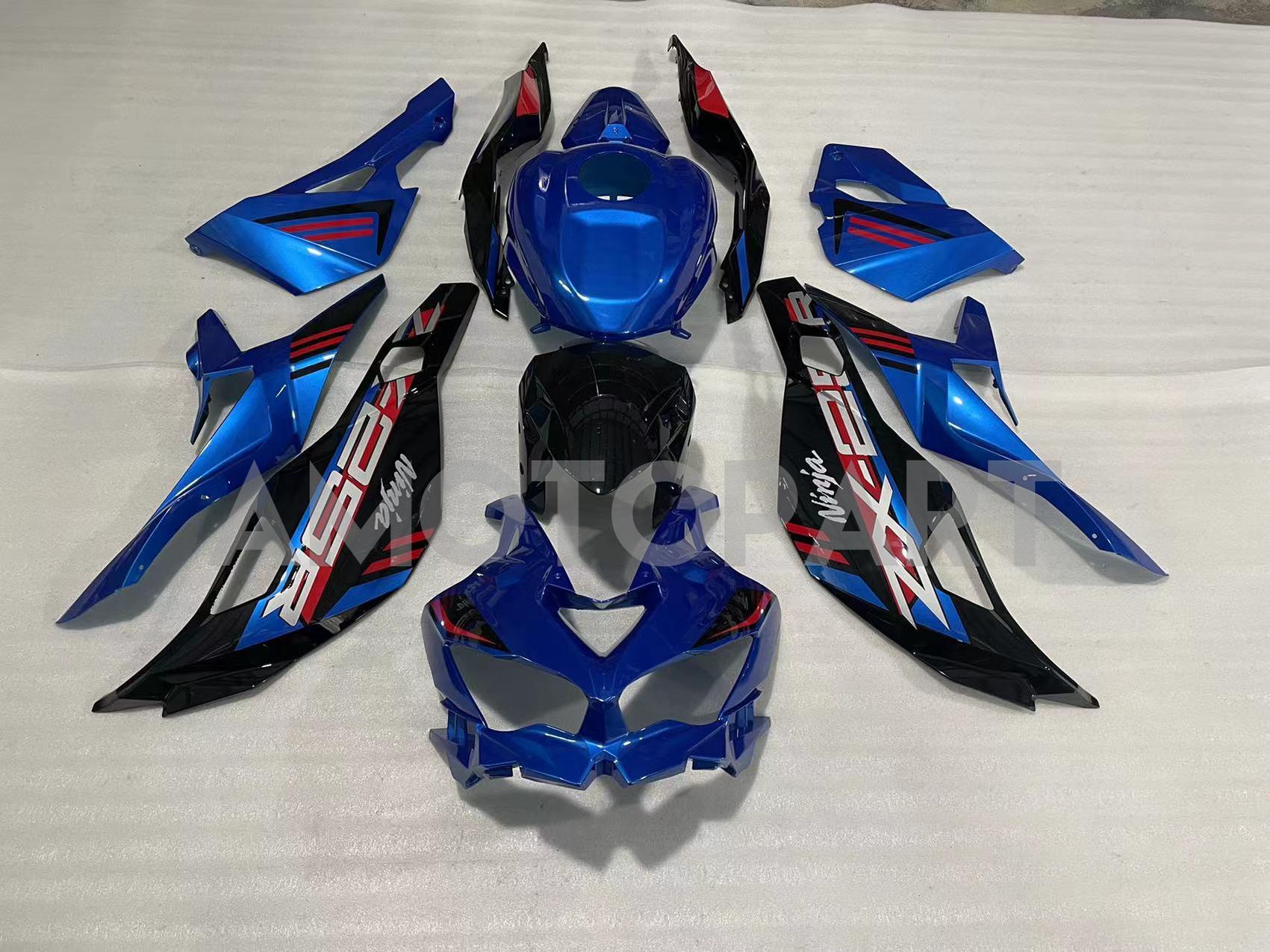 Amotopart 2019-2025 Kawasaki Ninja ZX25R ZX4R ZX4RR Red Blue Fairing Kit