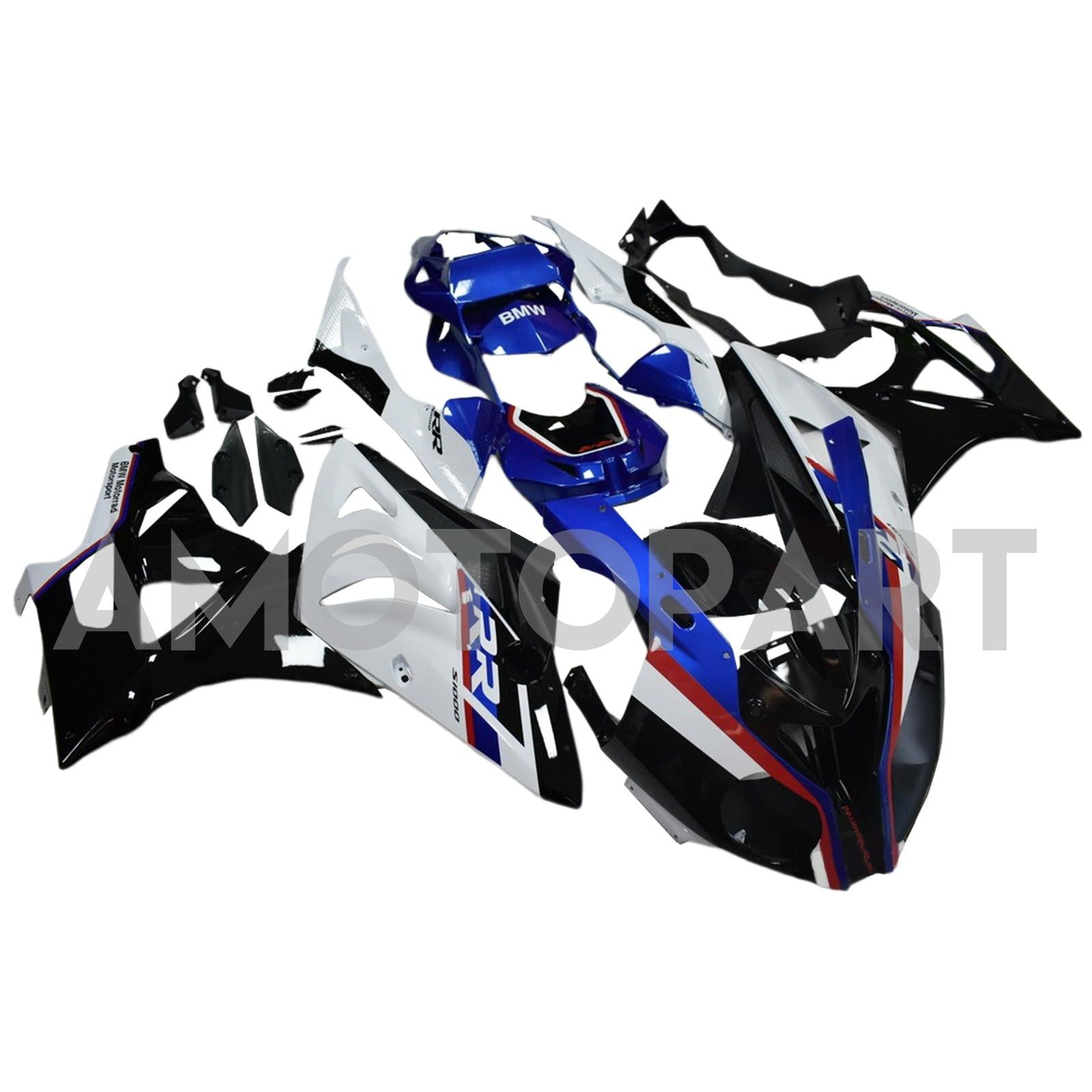 Amotopart BMW S1000RR 2009-2014 Kit de carenado azul y negro