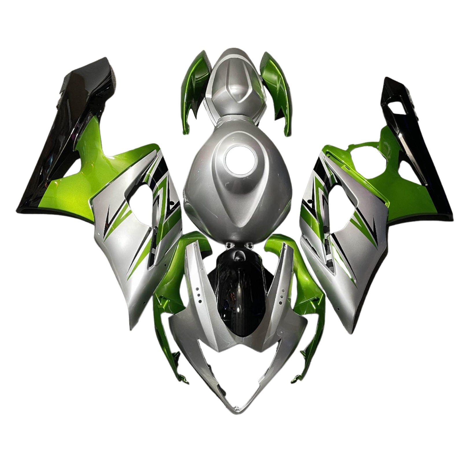 Amotopart 2005-2006 Suzuki GSXR1000 Green Sliver Fairing Kit