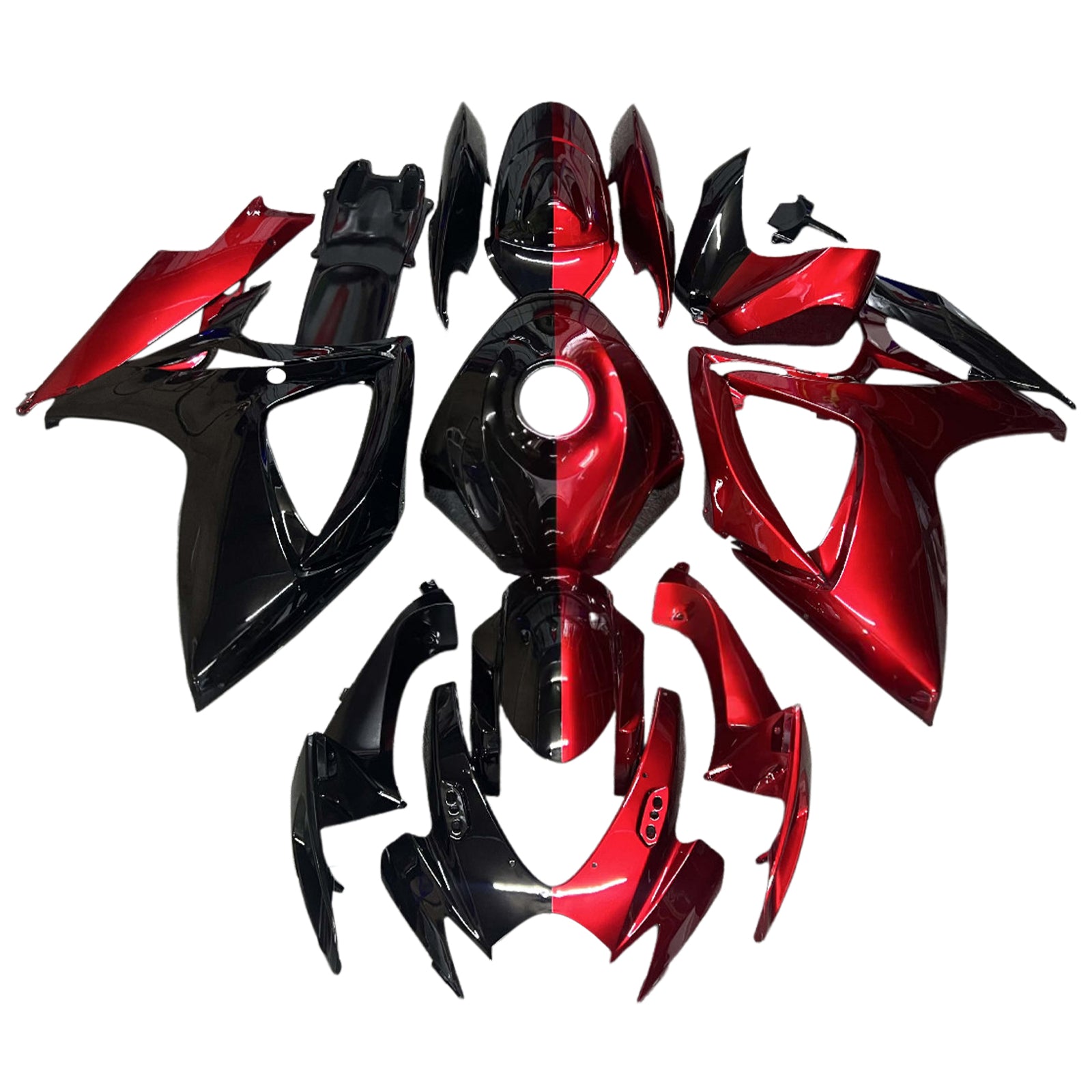 Amotopart 2006-2007 Suzuki GSXR 600/750 Rotes Schwarzverkleidungskit