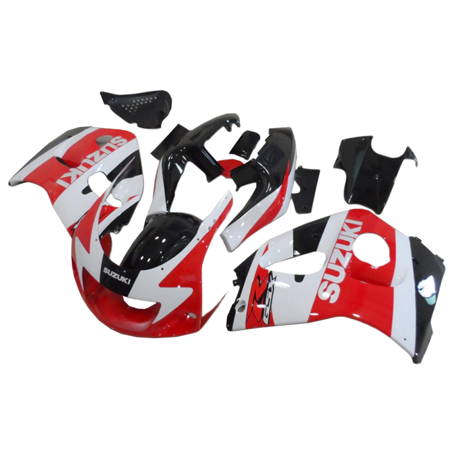 Amotopart GSXR600 1996-2000 GSXR750 1996-1999 Suzuki Red & White Fairing Kit