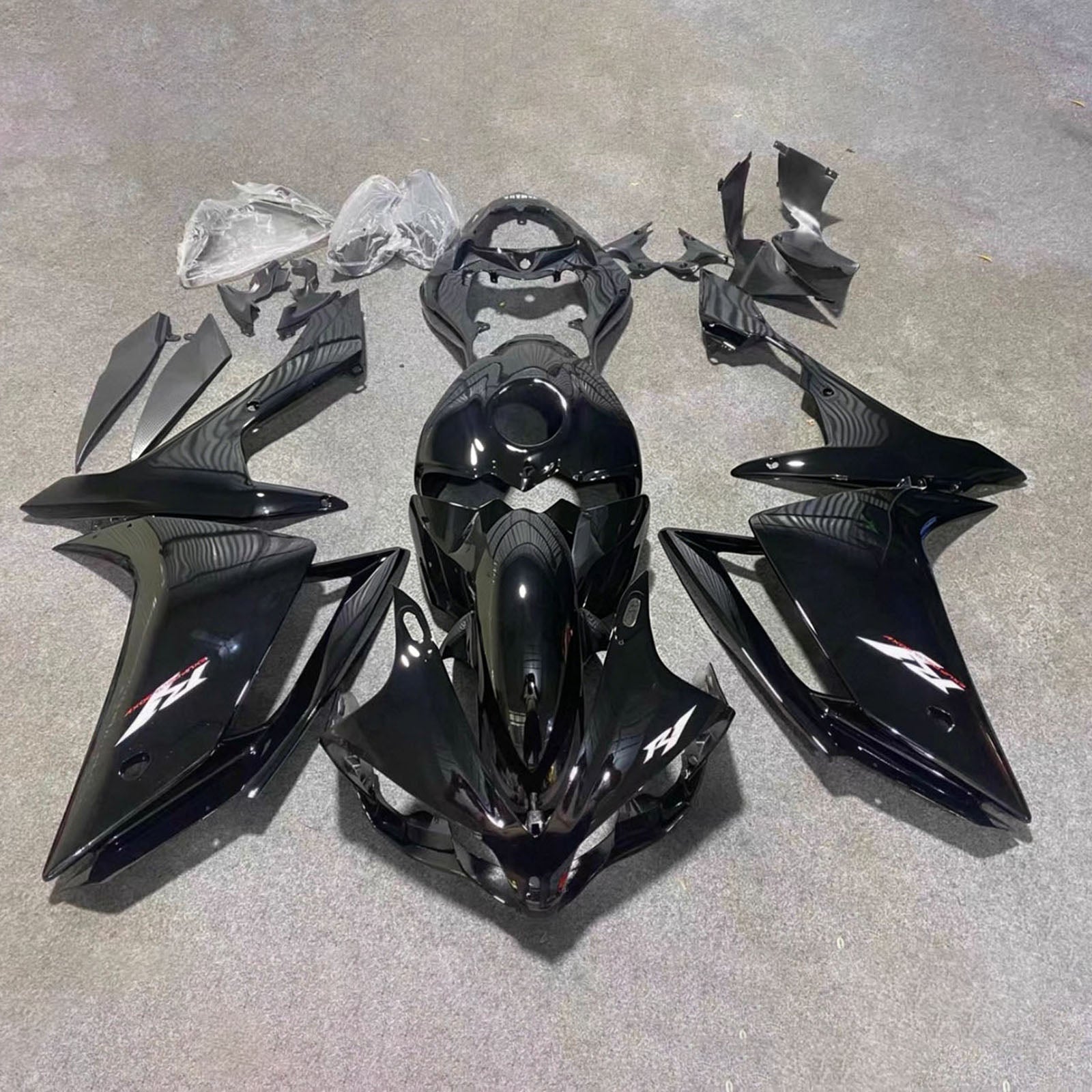 Amotopart 2007-2008 Yamaha YZF 1000 R1 Black Fairing Kit
