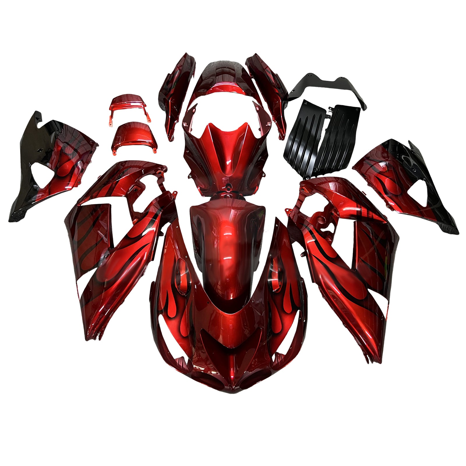 Amotopart 2006-2011 Kawasaki ZX14R ZZR1400 Red Fairing Kit