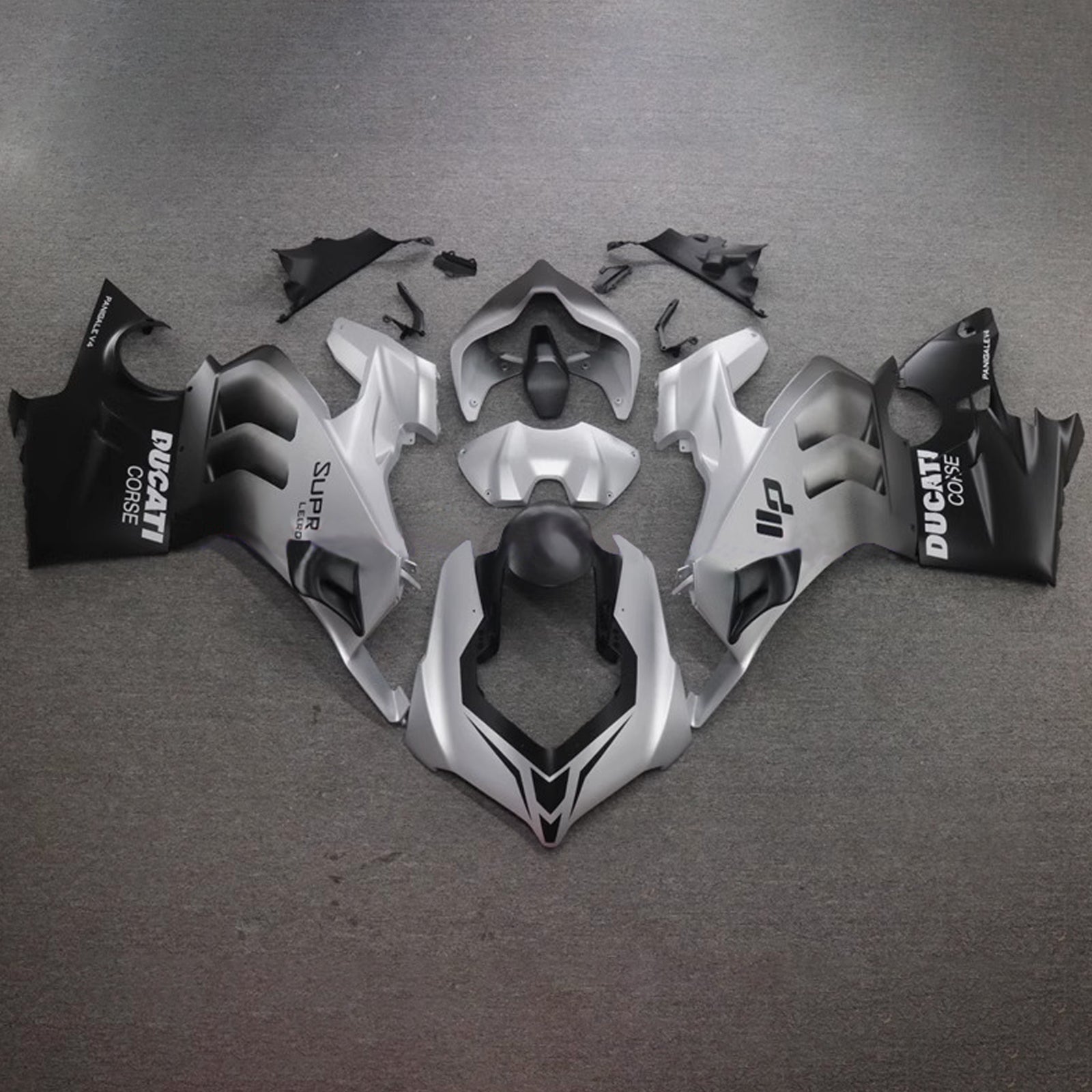 Amotopart Ducati 22-24 V4 V4S Gray Black Fairing Kit