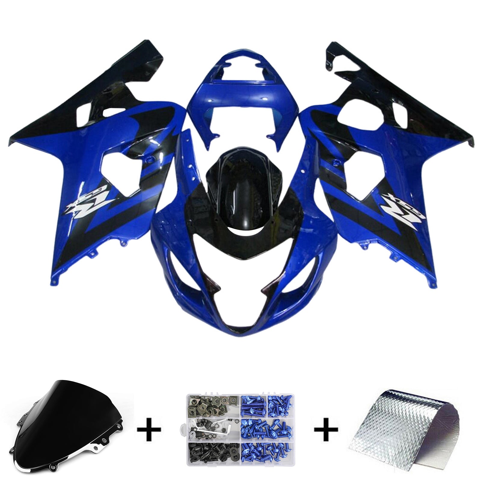 Amotopart 2004-2005 K4 GSXR 600/750 Suzuki Kit carena Styl3 blu e nero